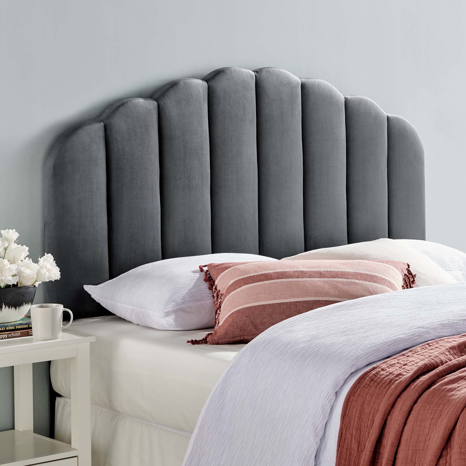 Modway Headboards - Veronique Full/Queen Performance Velvet Headboard Charcoal