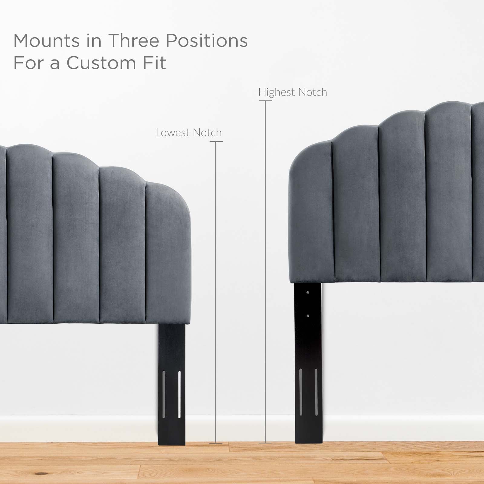 Modway Headboards - Veronique Full/Queen Performance Velvet Headboard Charcoal