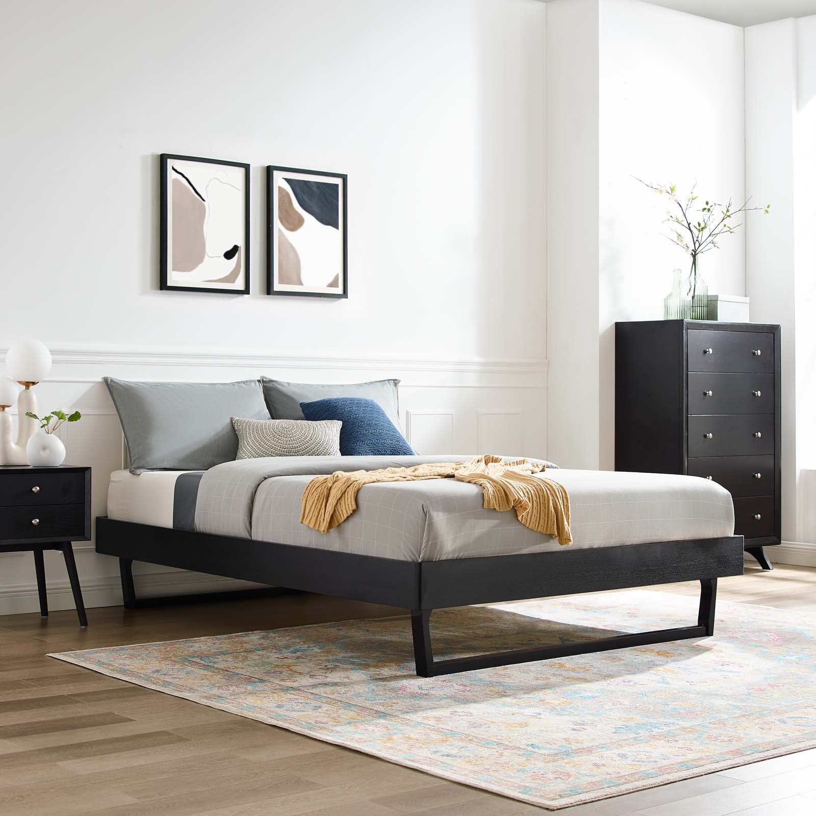 Modway Beds - Billie Full Wood Platform Bed Frame Black