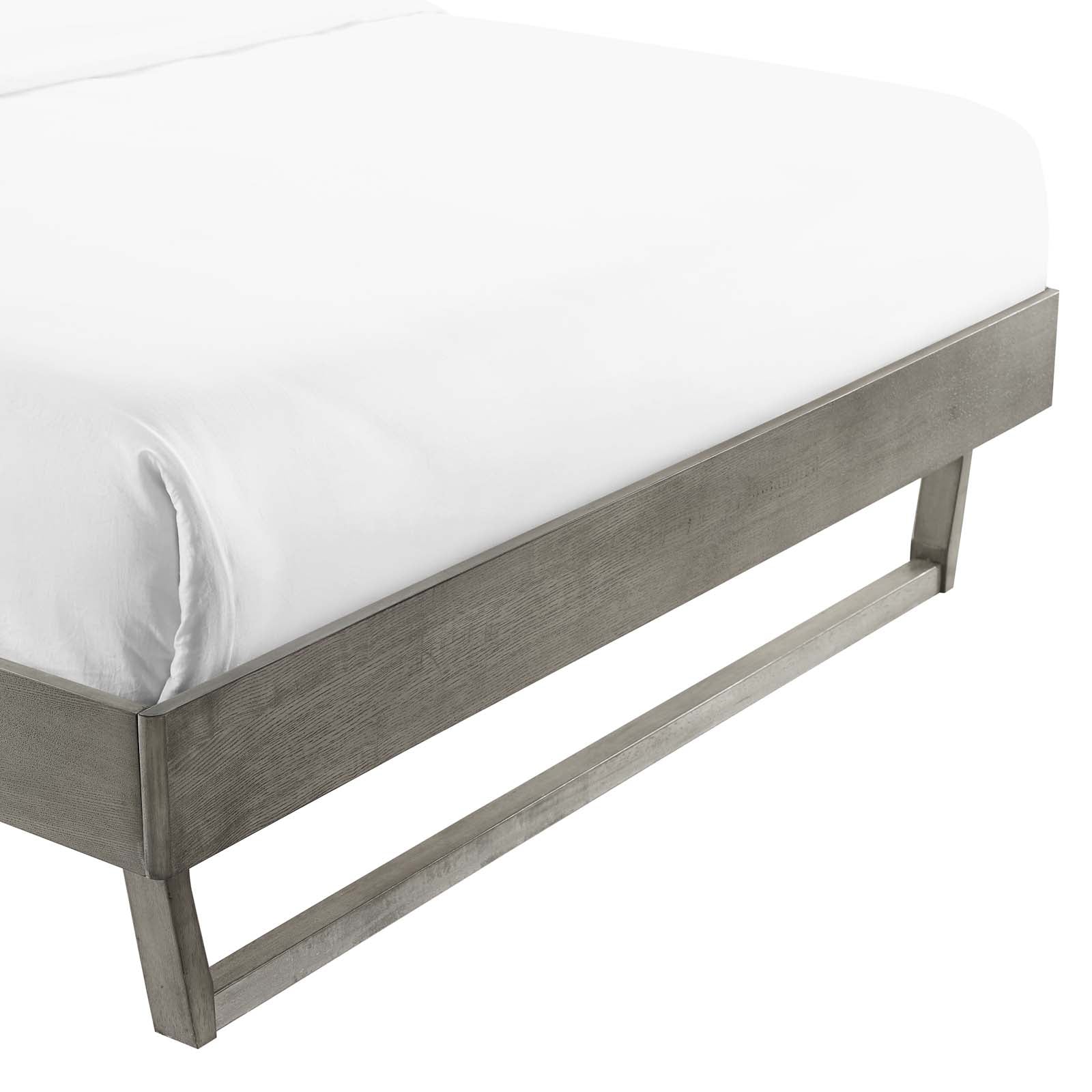 Modway Beds - Billie Full Wood Platform Bed Frame Gray