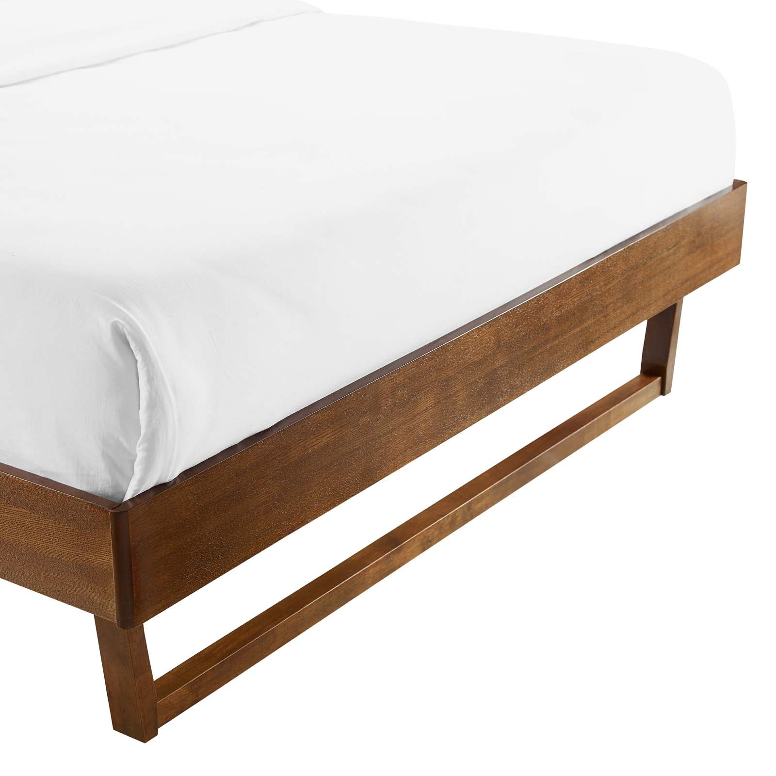 Modway Beds - Billie King Wood Platform Bed Frame Walnut