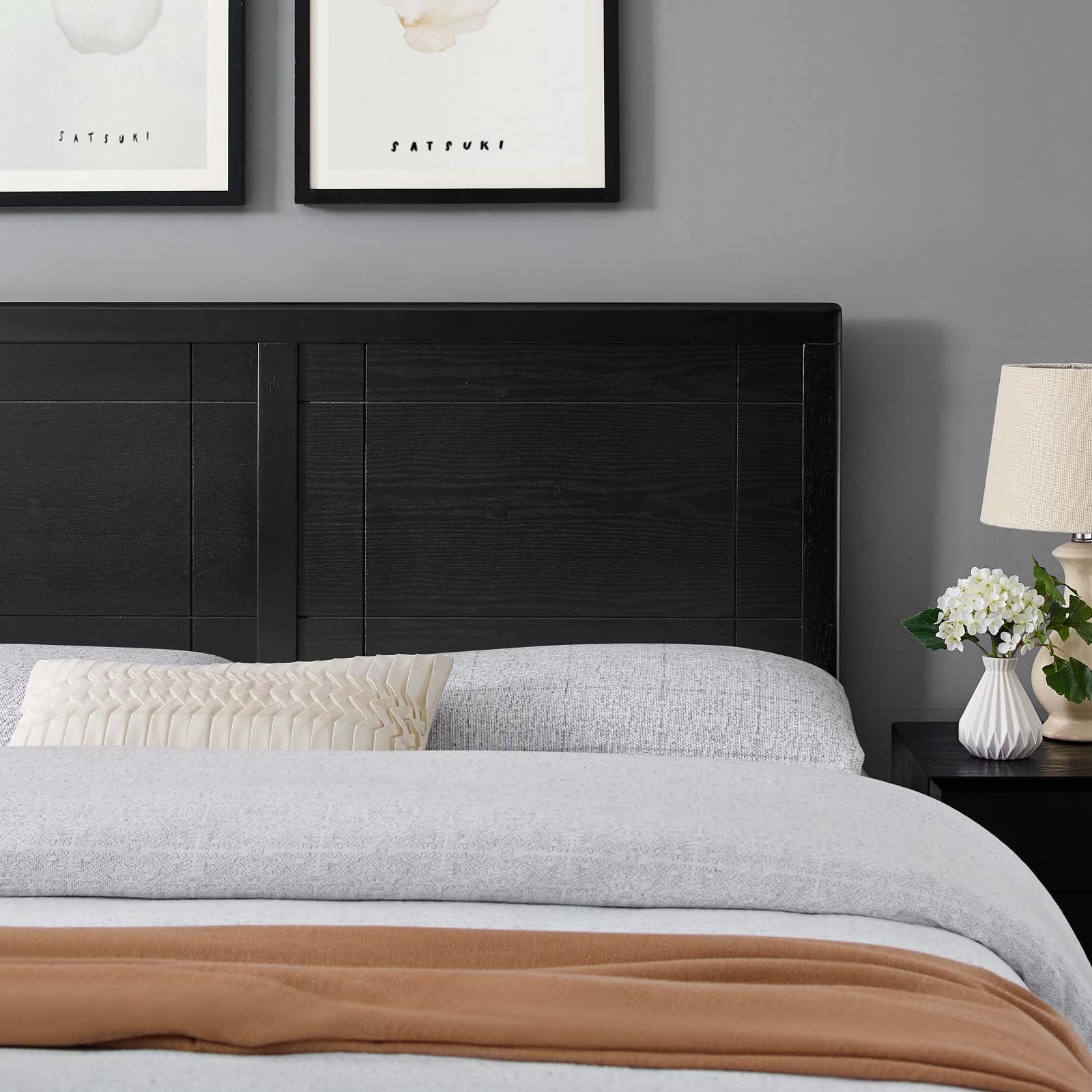 Shop Archie Queen Wood Headboard Black Headboards CasaOne