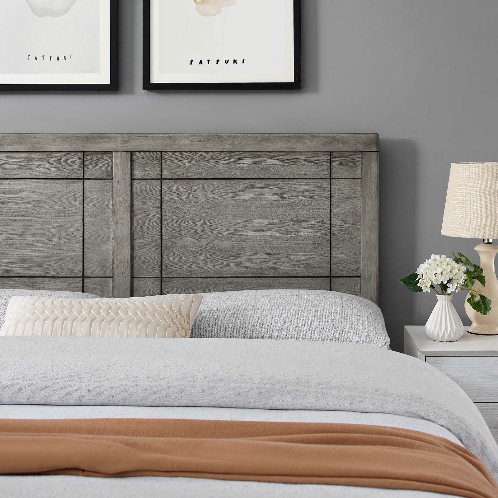 Modway Headboards - Archie King Wood Headboard Gray
