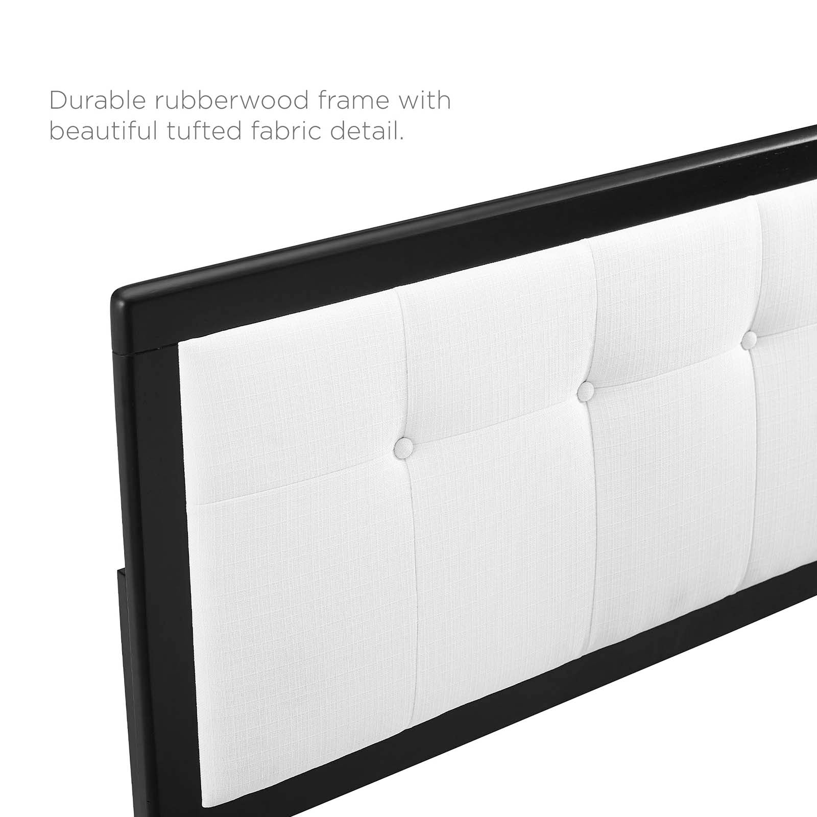 Modway Headboards - Draper Tufted Twin Fabric and Wood Headboard Black White