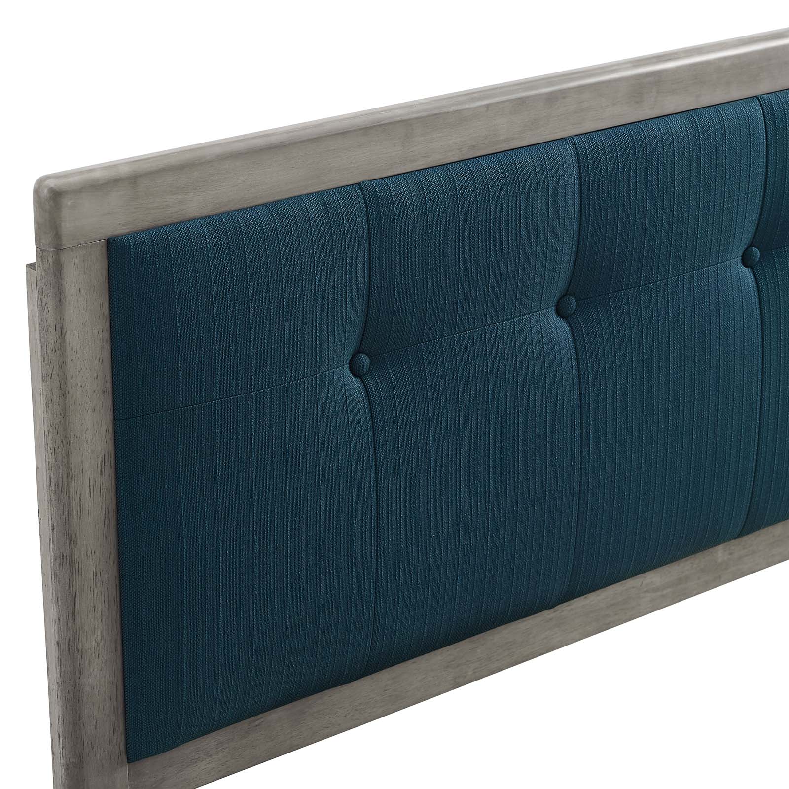 Modway Headboards - Draper Tufted Twin Fabric and Wood Headboard Gray Azure