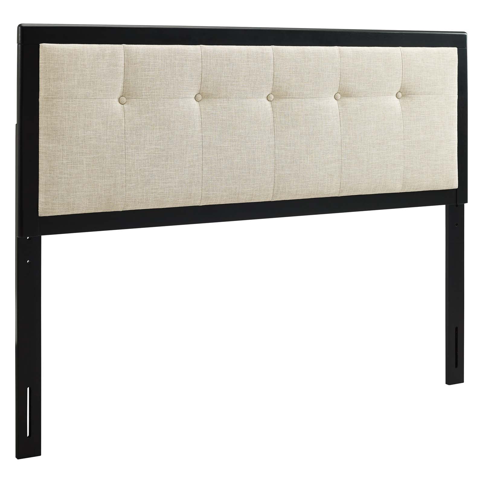 Modway Headboards - Draper Tufted Queen Fabric and Wood Headboard Black Beige