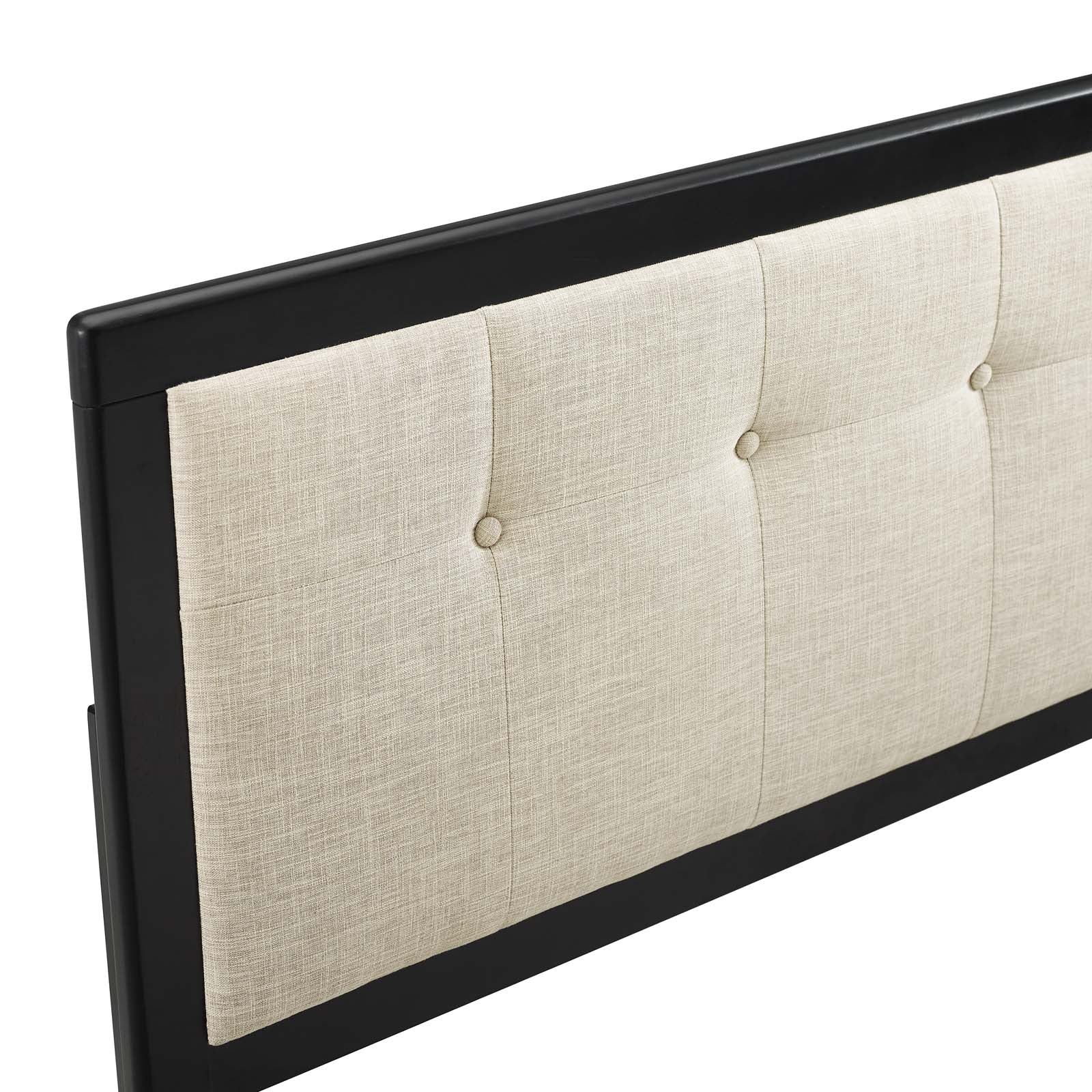 Modway Headboards - Draper Tufted Queen Fabric and Wood Headboard Black Beige