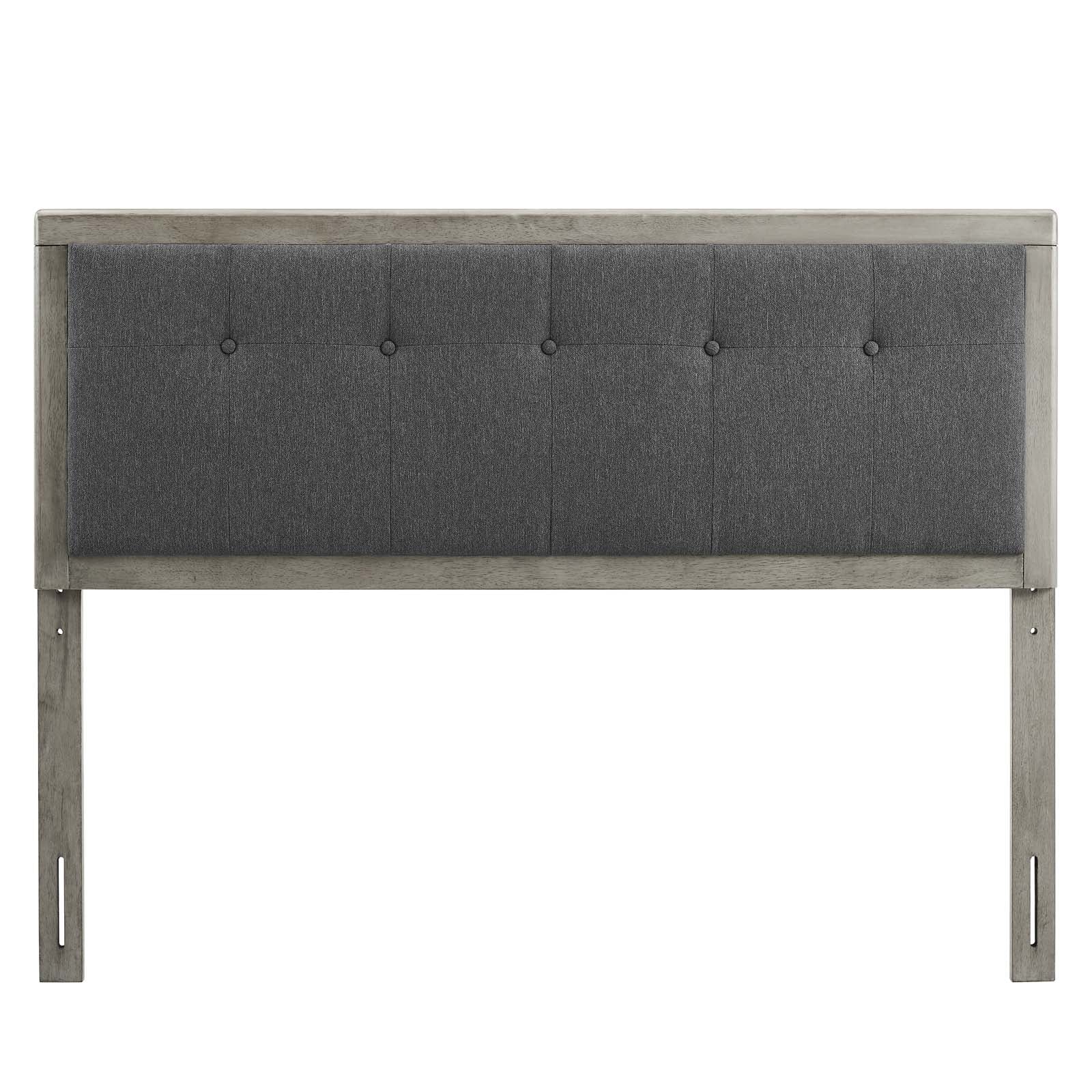 Modway Headboards - Draper Tufted Queen Fabric And Wood Headboard Gray Charcoal