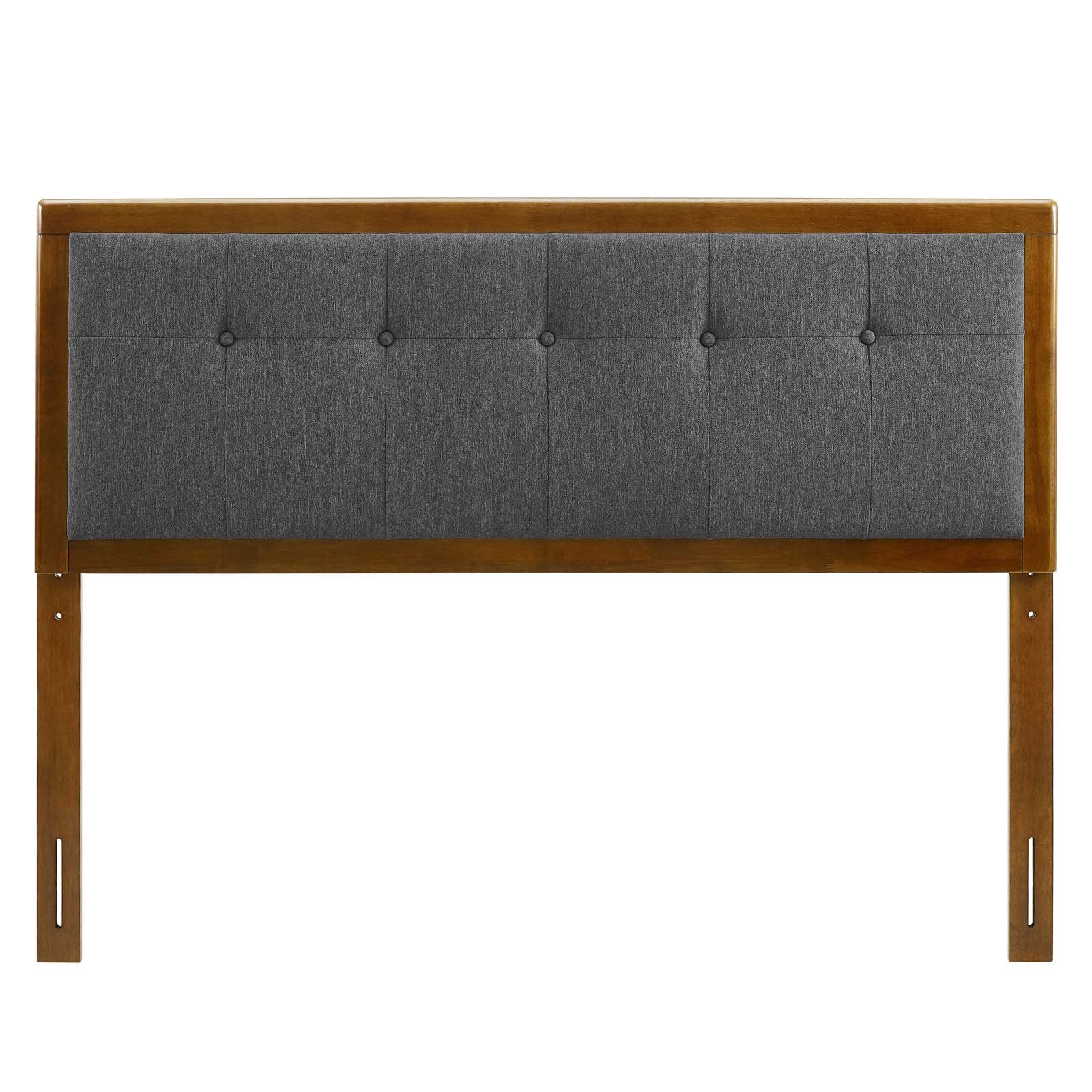 Modway Headboards - Draper Tufted Queen Fabric And Wood Headboard Walnut Charcoal