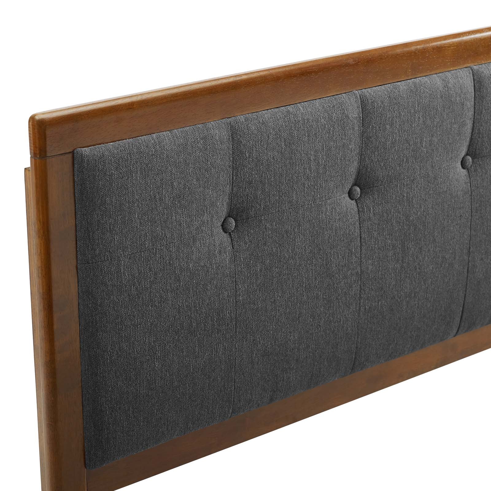 Modway Headboards - Draper Tufted Queen Fabric And Wood Headboard Walnut Charcoal