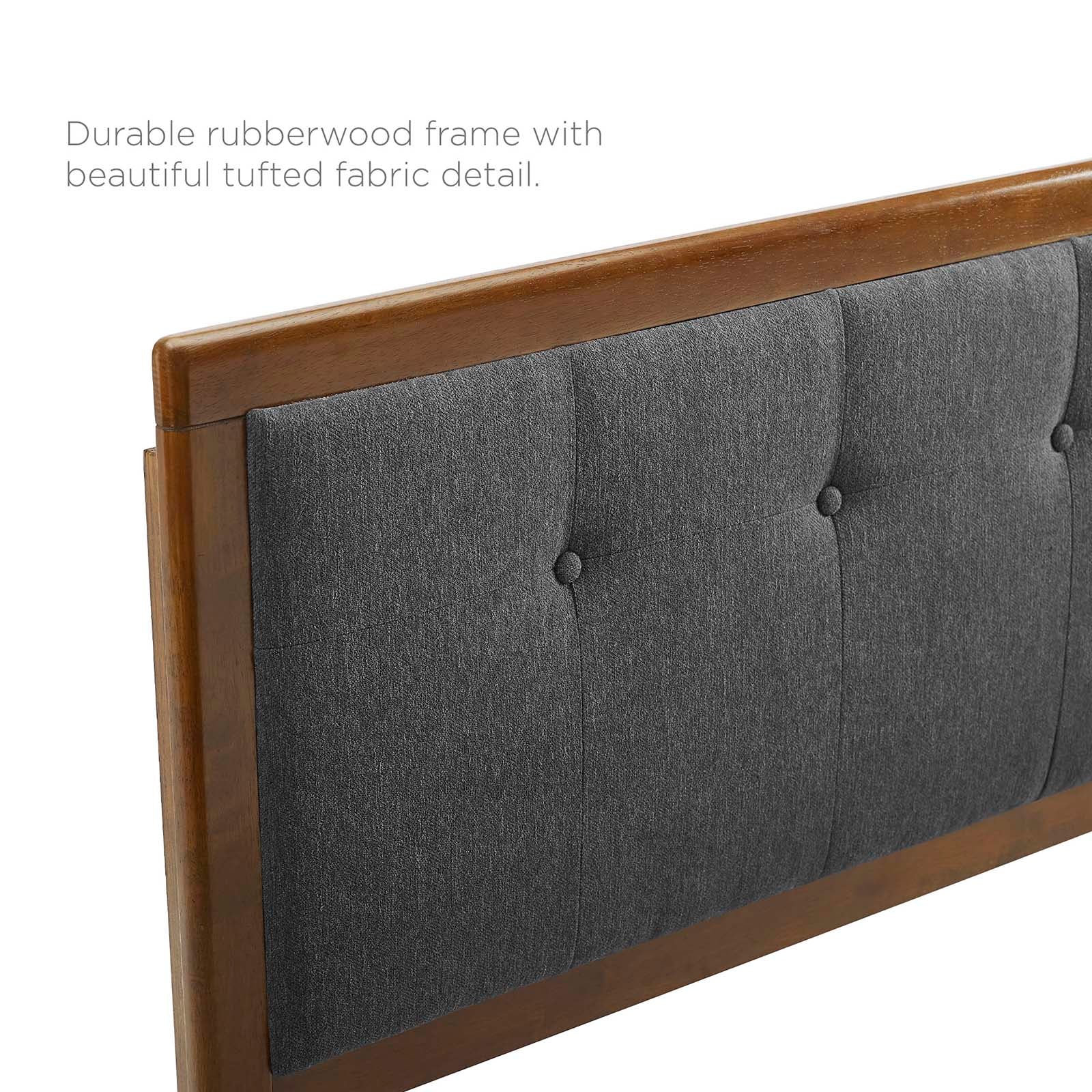 Modway Headboards - Draper Tufted Queen Fabric And Wood Headboard Walnut Charcoal