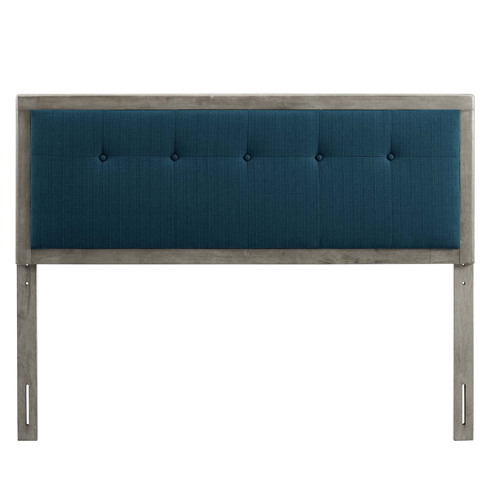 Modway Headboards - Draper Tufted King Fabric And Wood Headboard Gray Azure