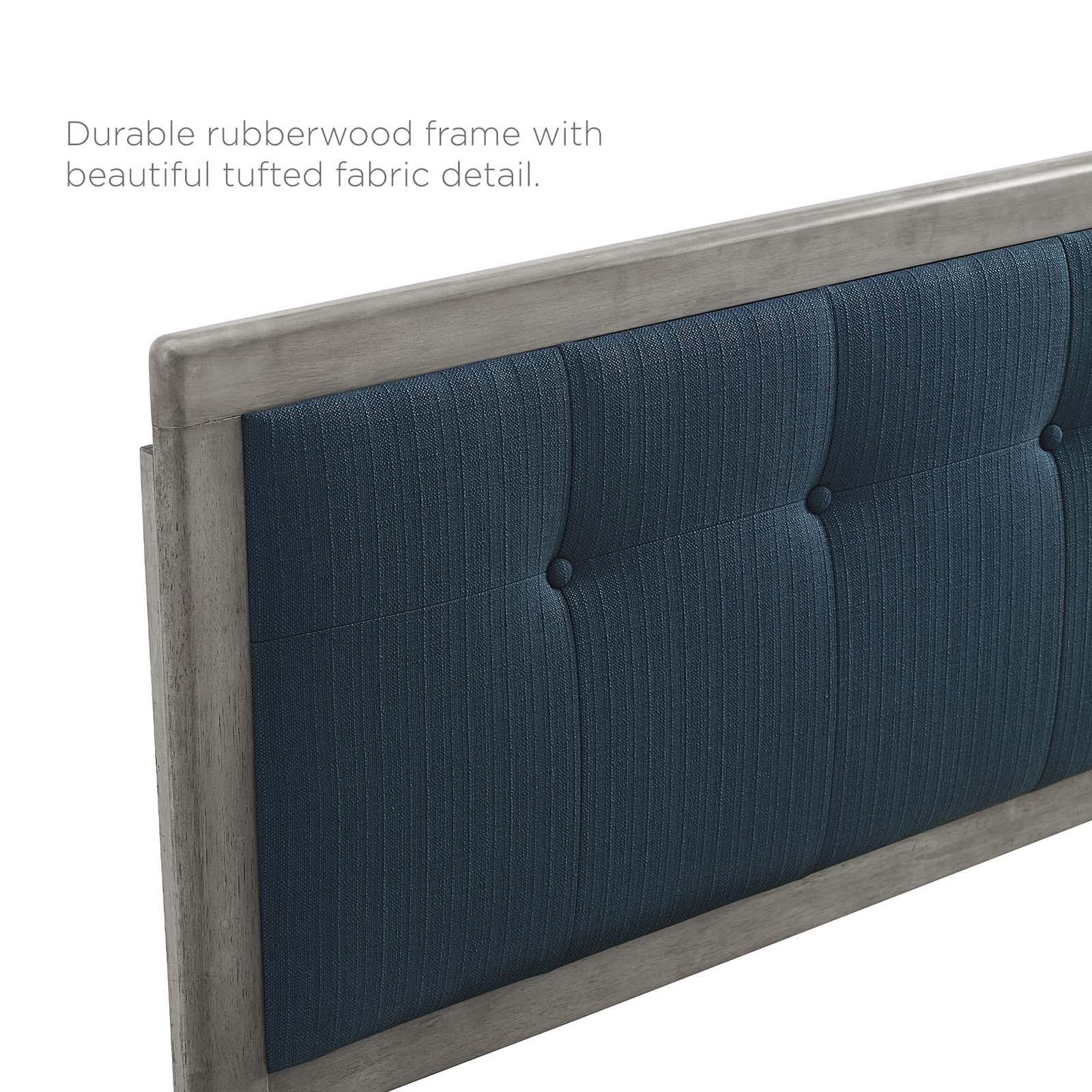 Modway Headboards - Draper Tufted King Fabric And Wood Headboard Gray Azure