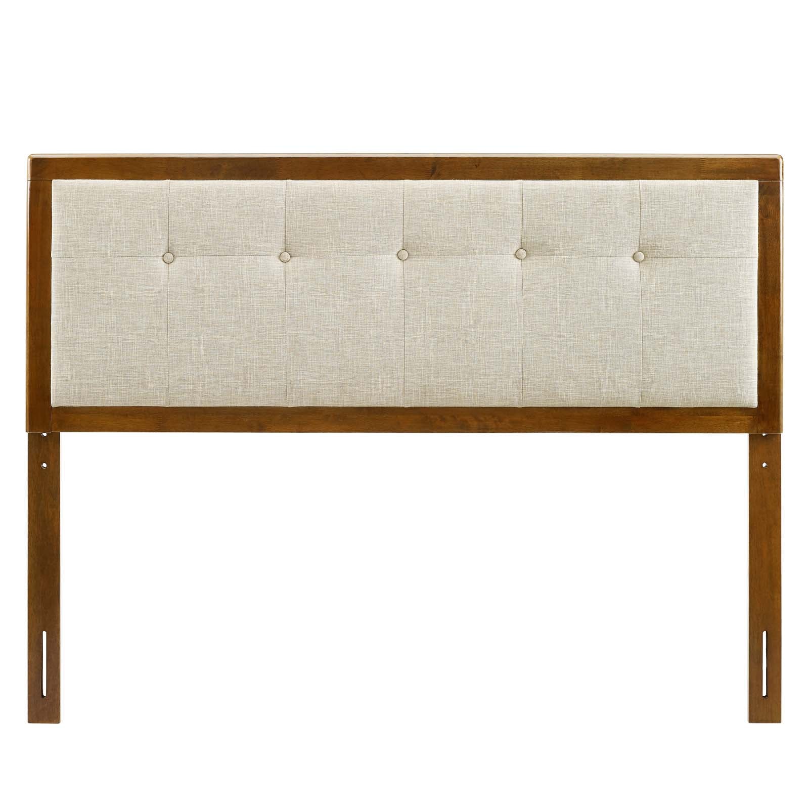 Modway Headboards - Draper Tufted King Fabric and Wood Headboard Walnut Beige