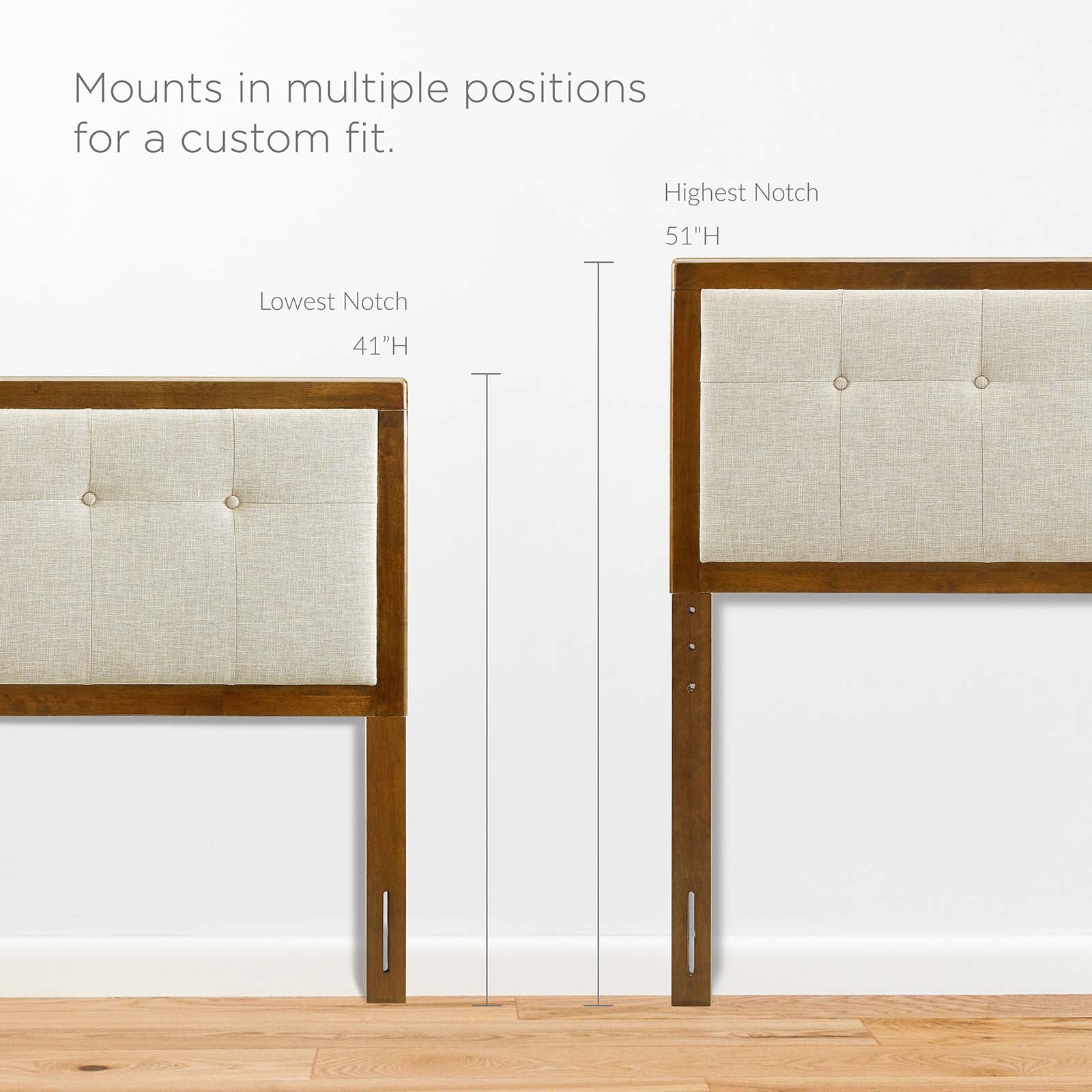 Modway Headboards - Draper Tufted King Fabric and Wood Headboard Walnut Beige