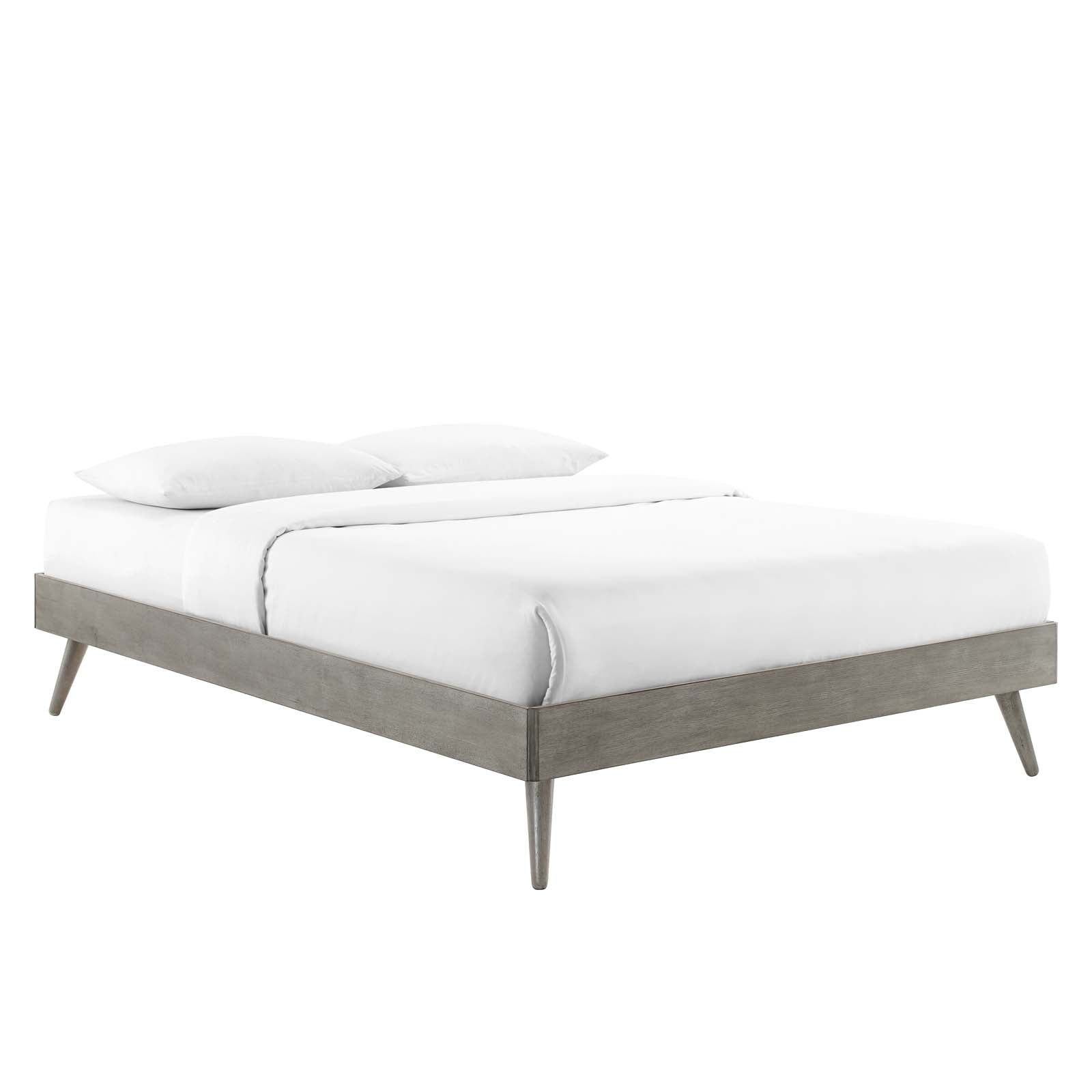 Modway Beds - Margo Full Wood Platform Bed Frame Gray