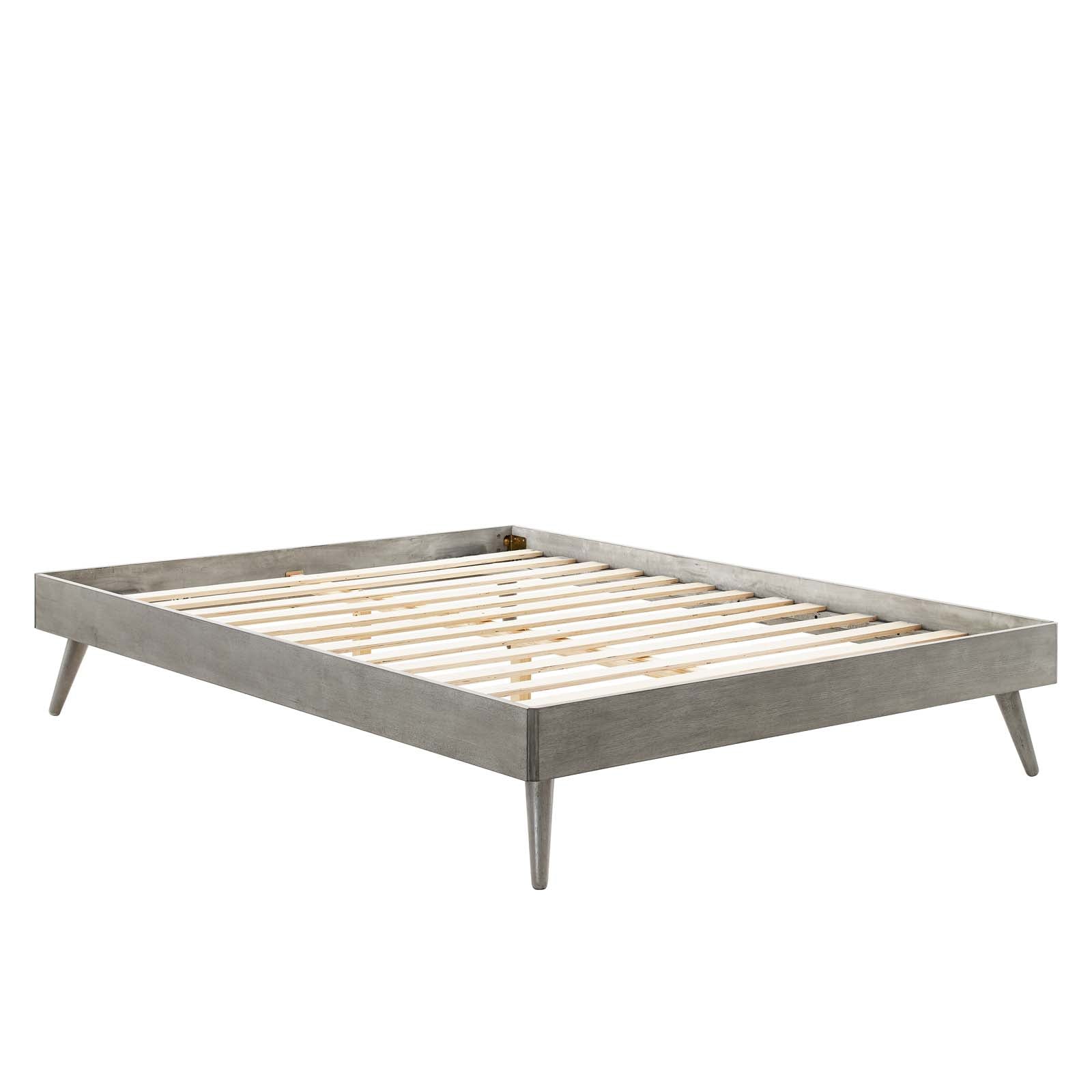 Modway Beds - Margo Full Wood Platform Bed Frame Gray
