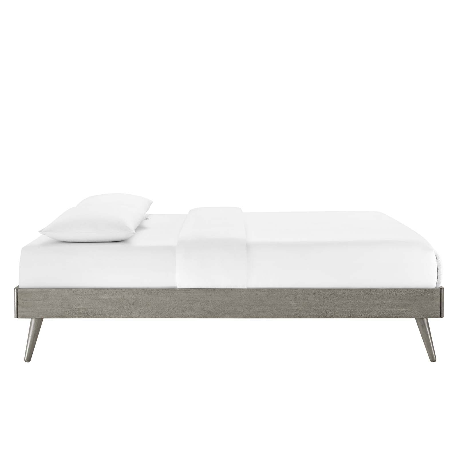 Modway Beds - Margo Full Wood Platform Bed Frame Gray