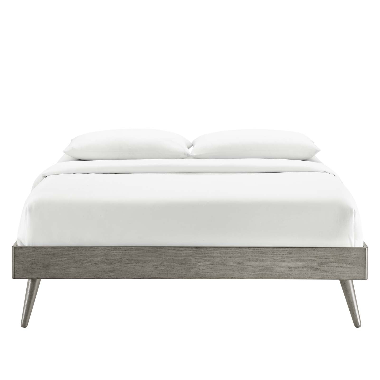 Modway Beds - Margo Full Wood Platform Bed Frame Gray