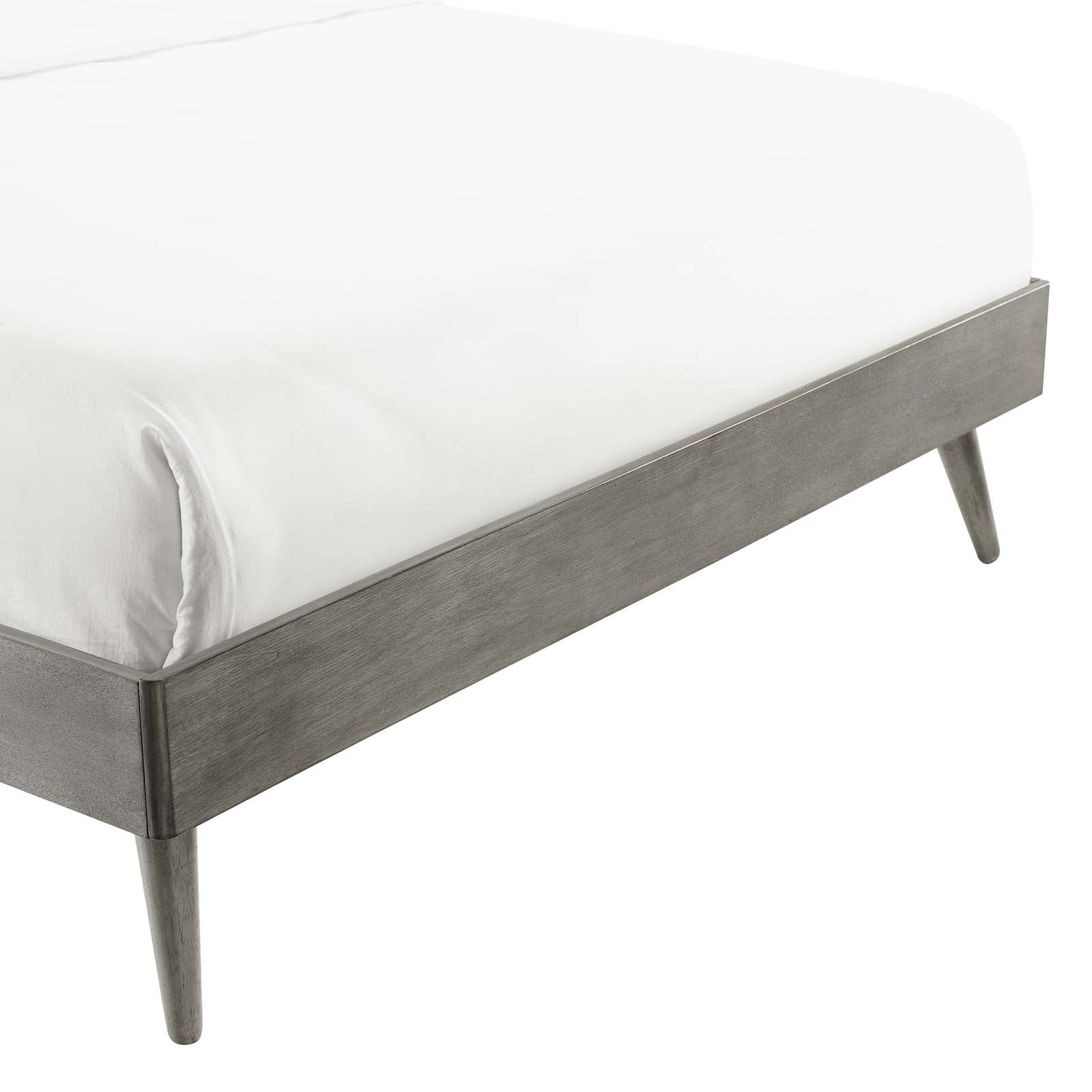Modway Beds - Margo Full Wood Platform Bed Frame Gray