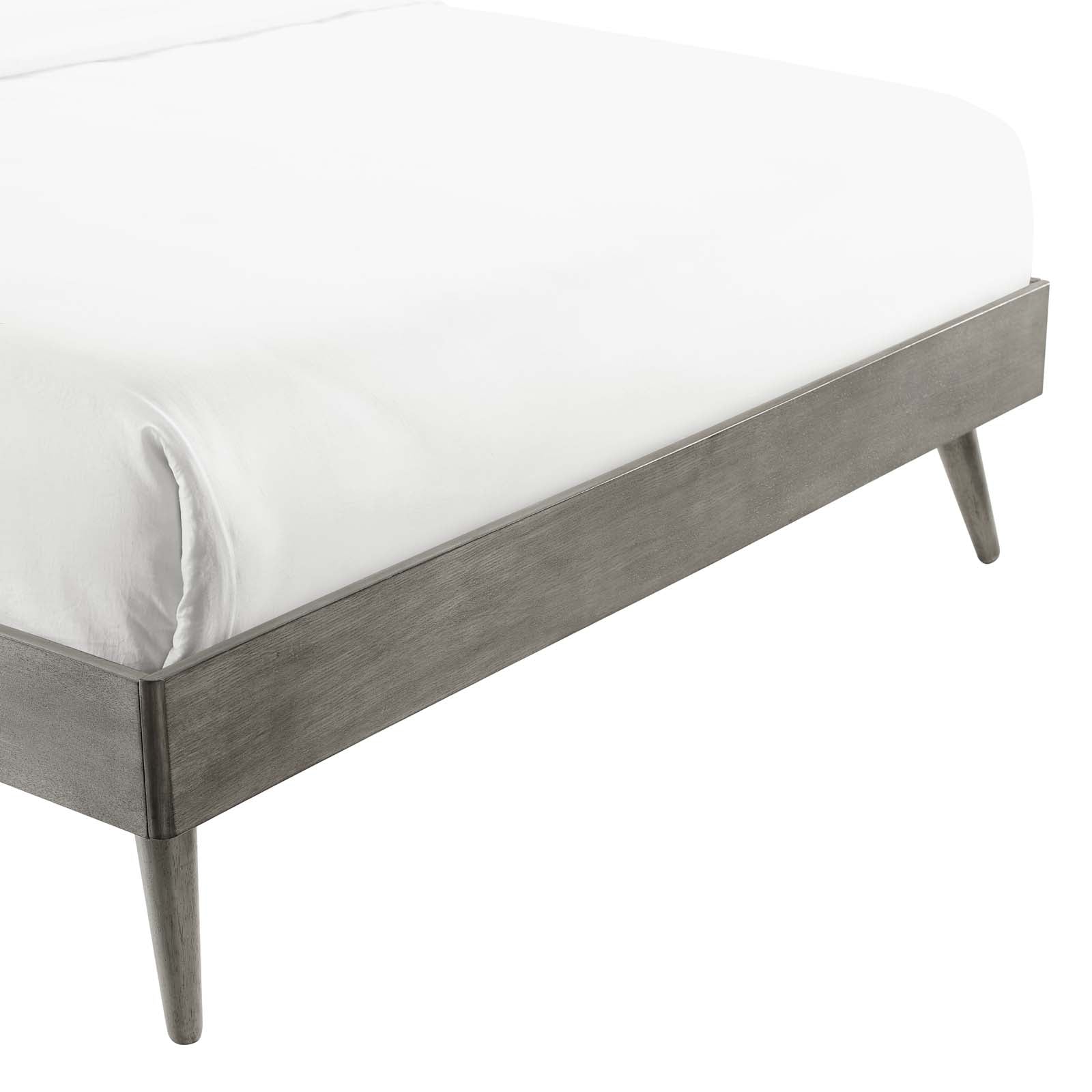 Modway Beds - Margo King Wood Platform Bed Frame Gray
