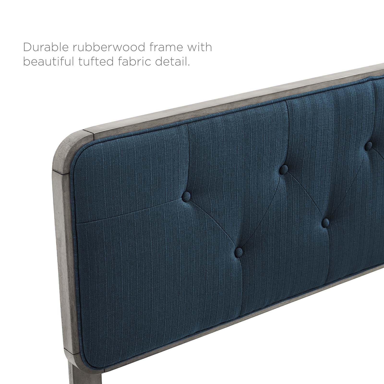 Modway Headboards - Collins Tufted Twin Fabric and Wood Headboard Gray Azure
