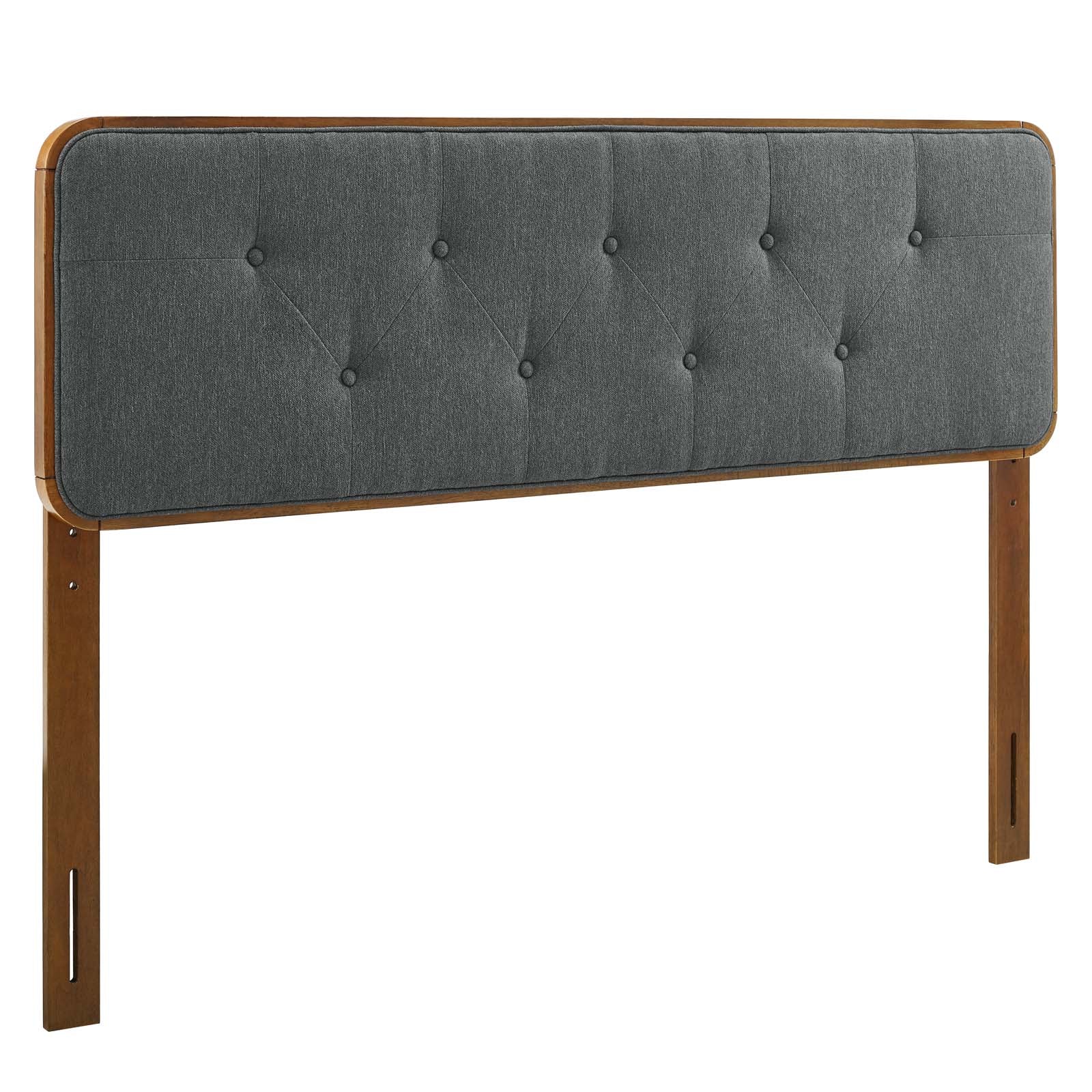 Modway Headboards - Collins Tufted Twin Fabric and Wood Headboard Walnut Charcoal