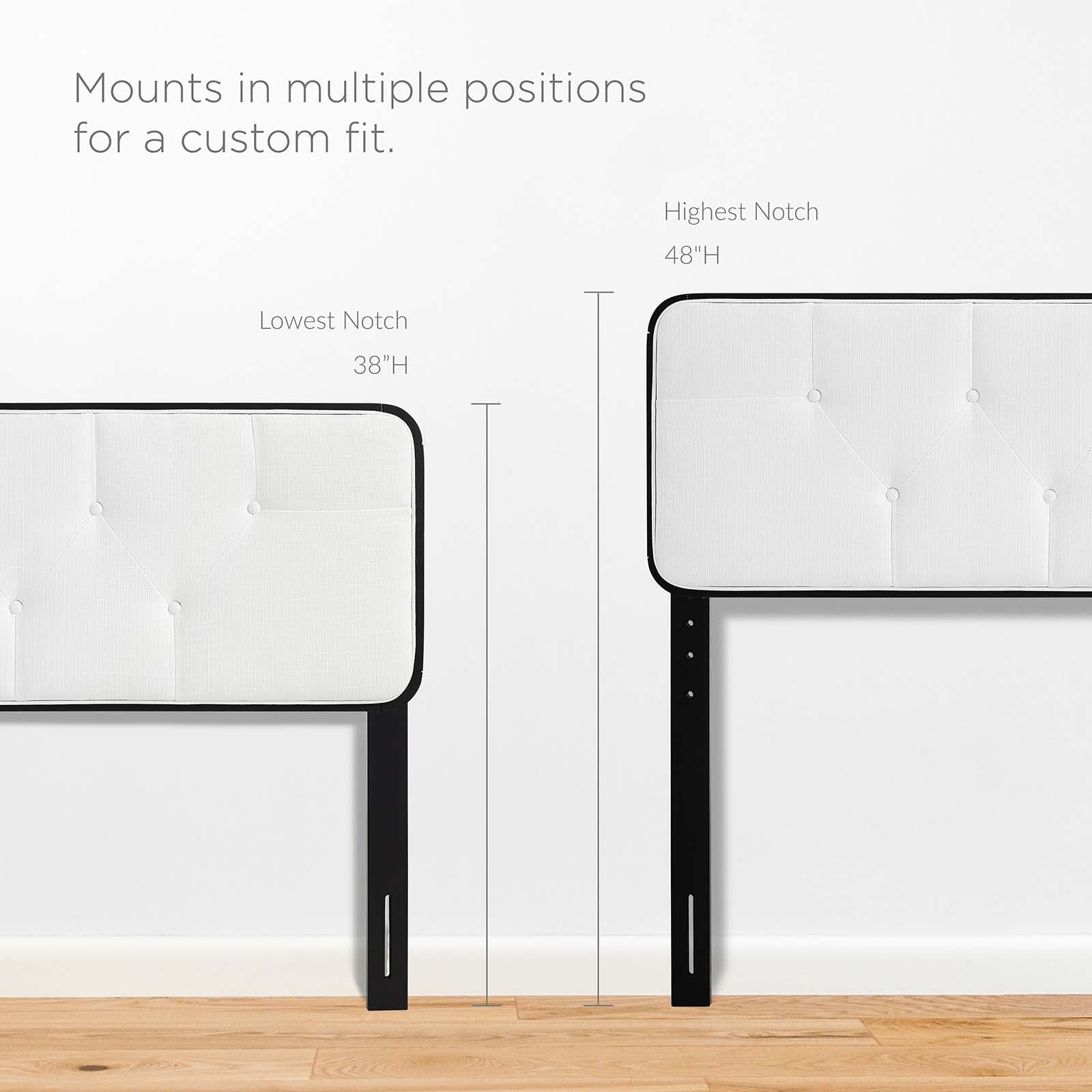 Modway Headboards - Collins Tufted Full Fabric and Wood Headboard Black White