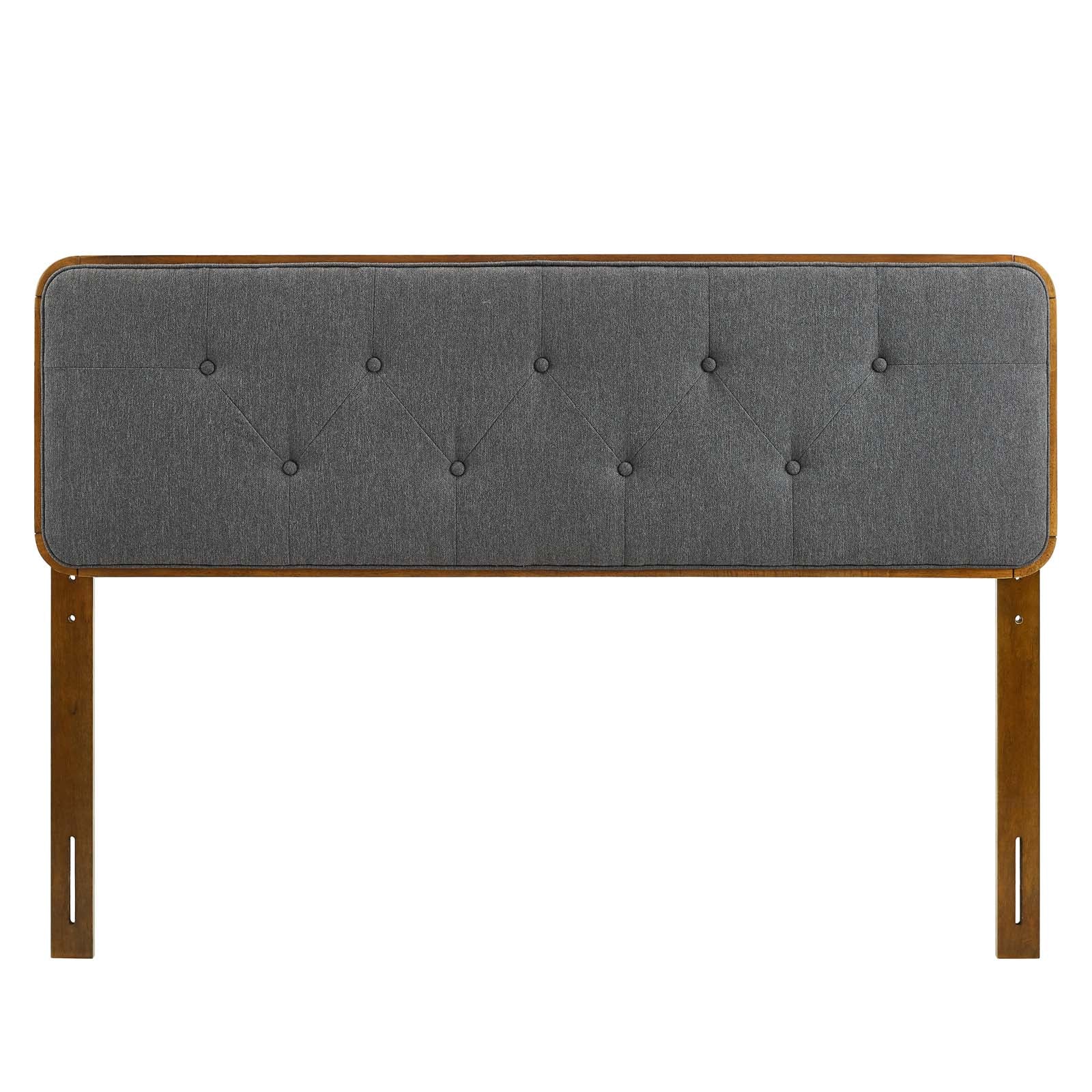 Modway Headboards - Collins Tufted Full Fabric And Wood Headboard Walnut Charcoal