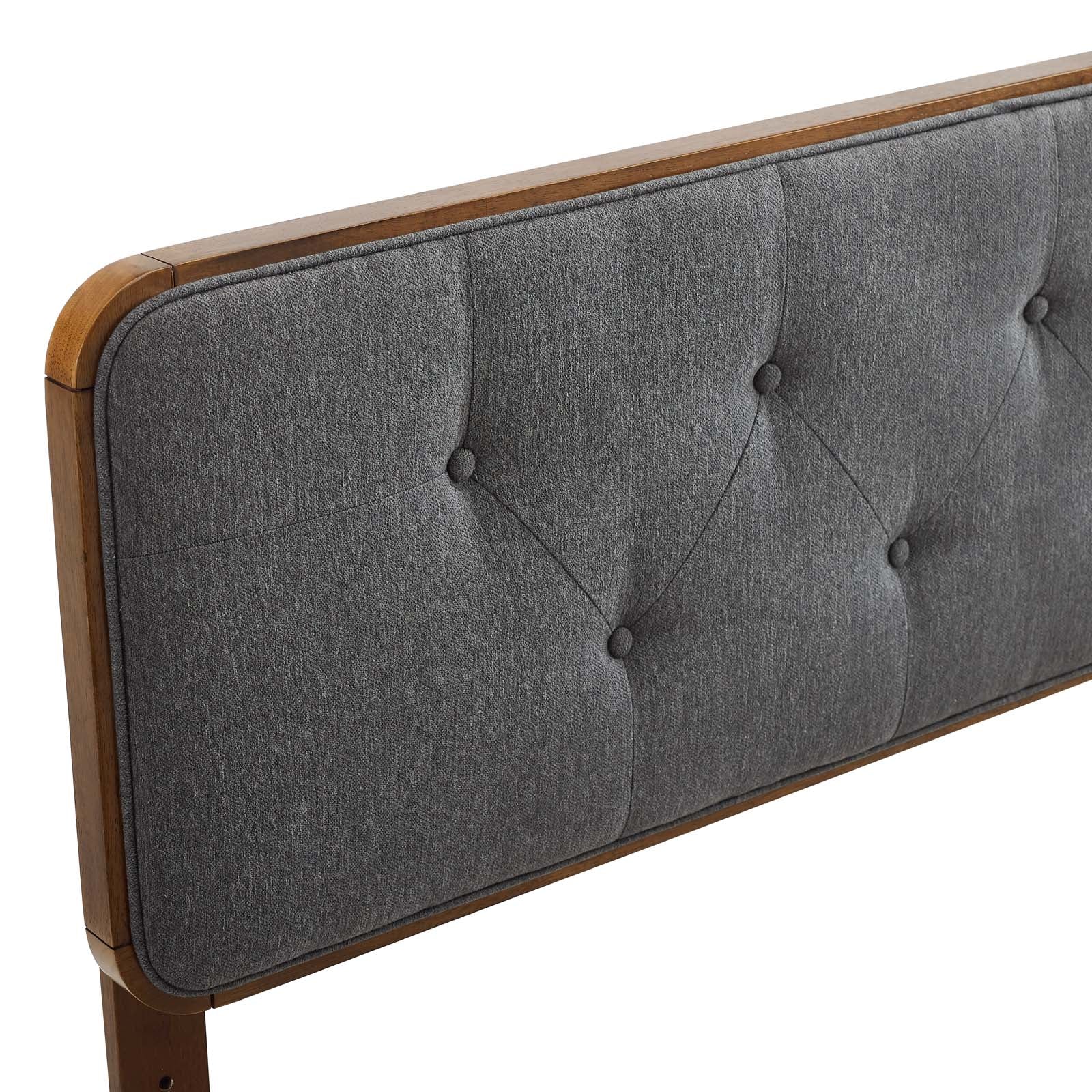Modway Headboards - Collins Tufted Full Fabric And Wood Headboard Walnut Charcoal