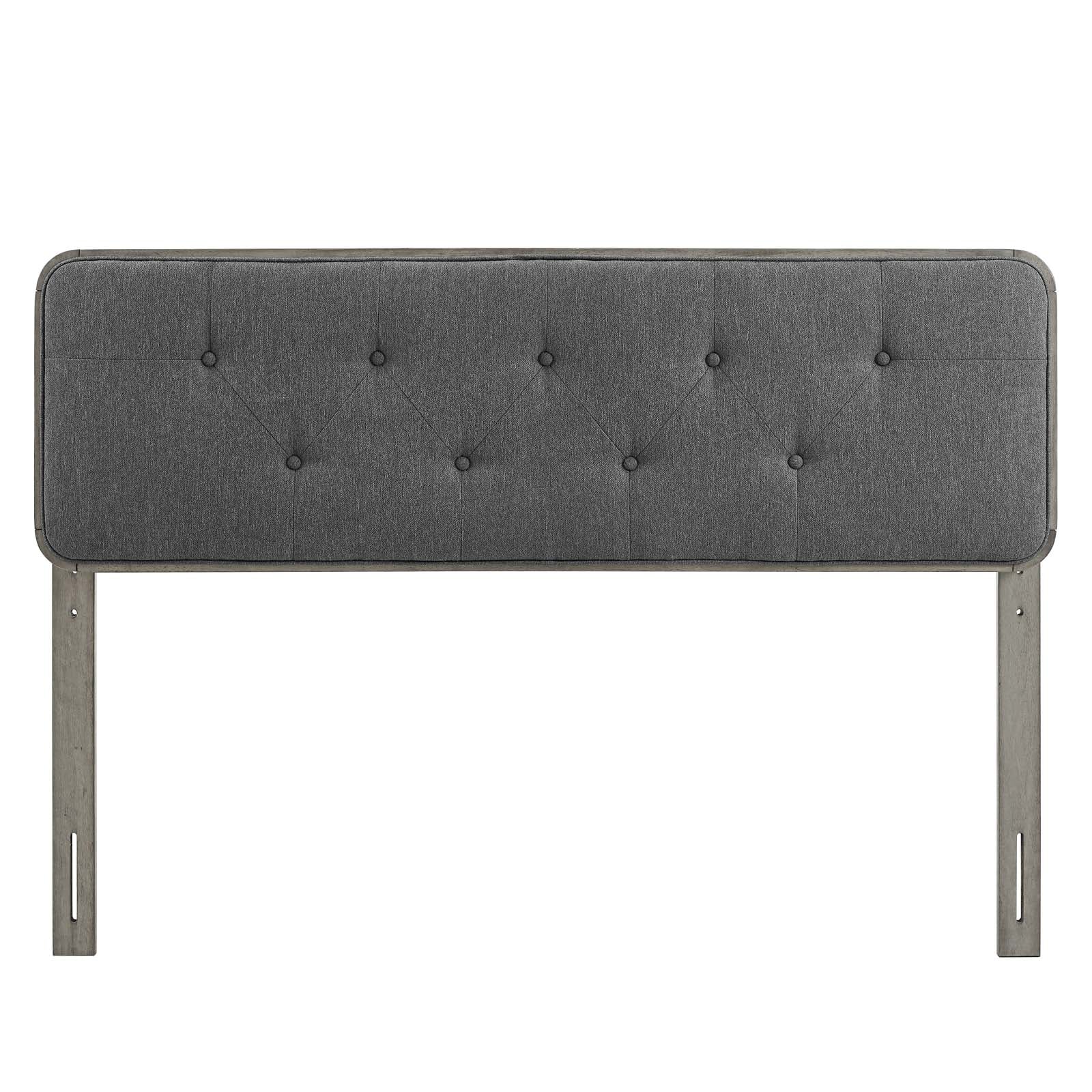 Modway Headboards - Collins Tufted King Fabric and Wood Headboard Gray Charcoal