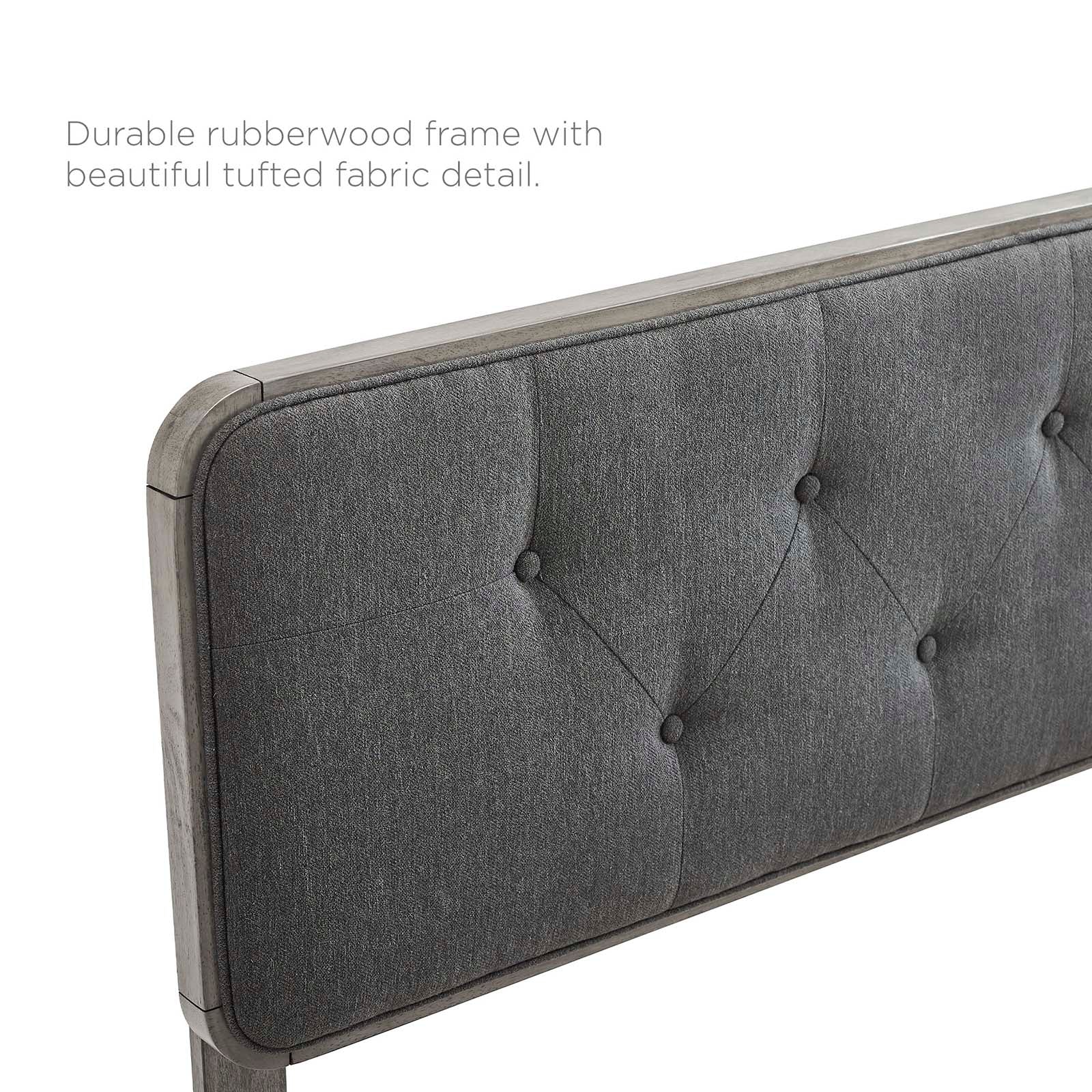 Modway Headboards - Collins Tufted King Fabric and Wood Headboard Gray Charcoal