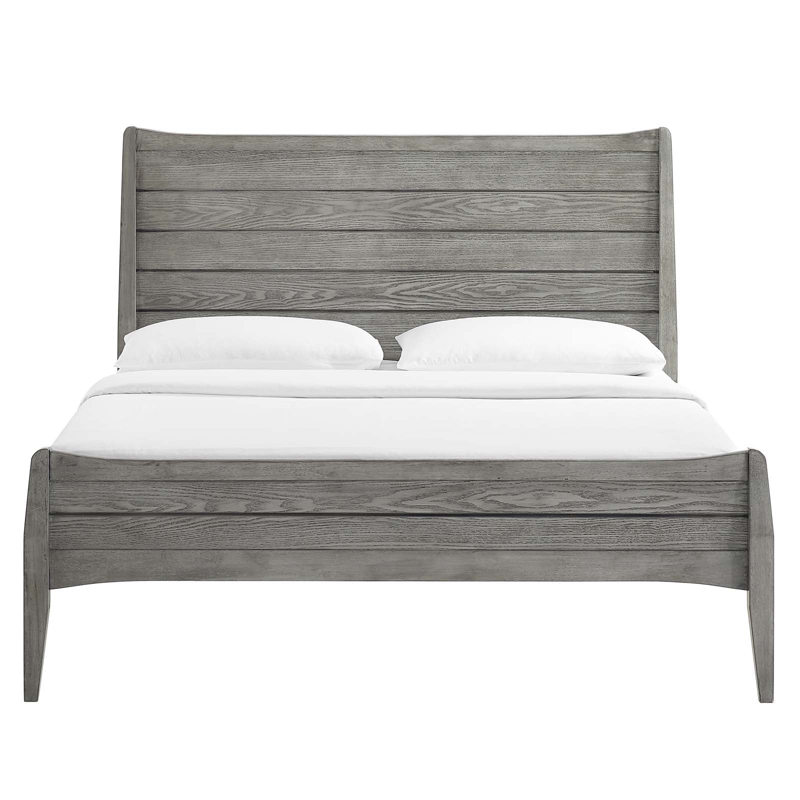 Modway Beds - Georgia King Wood Platform Bed Gray