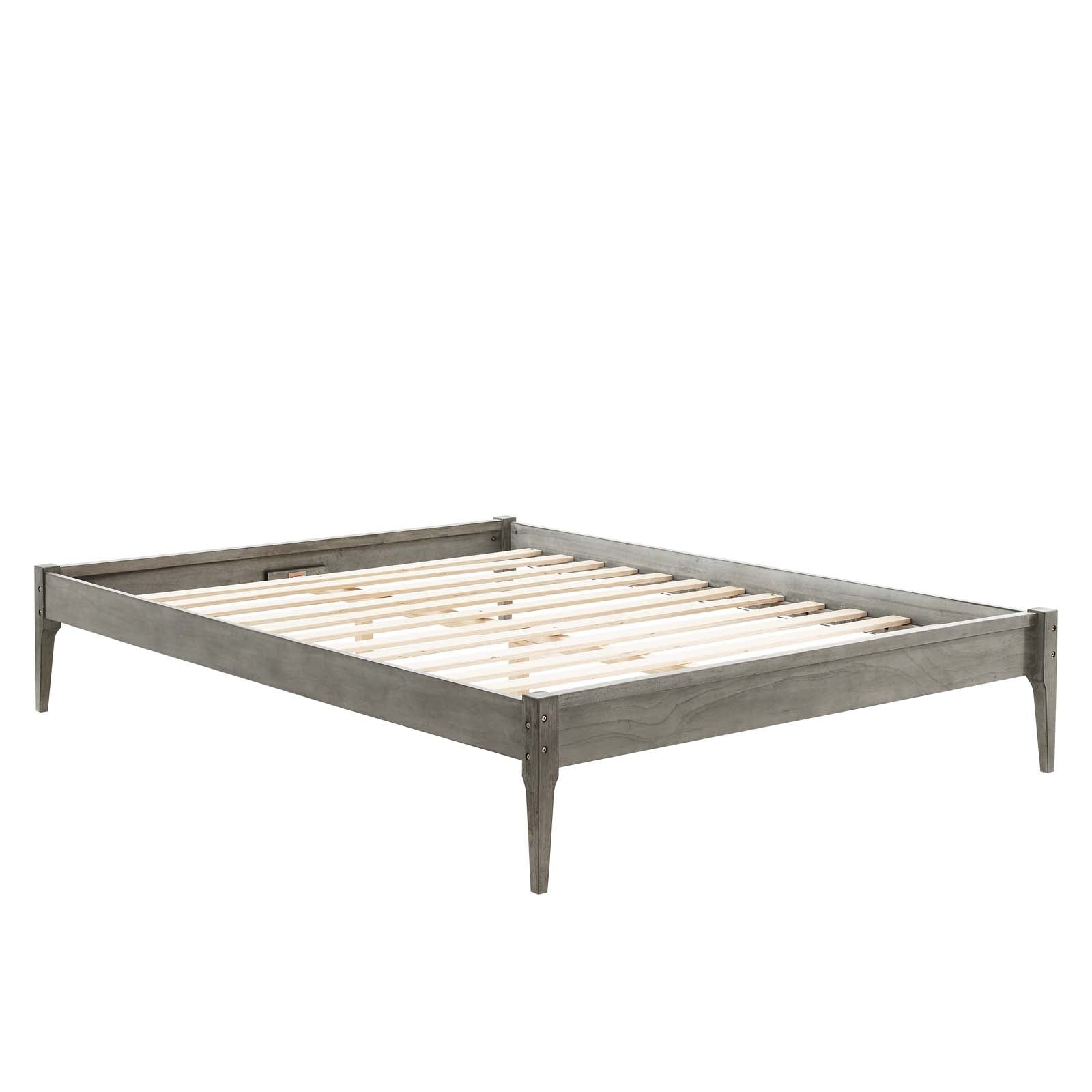 Modway Beds - June Twin Wood Platform Bed Frame Gray