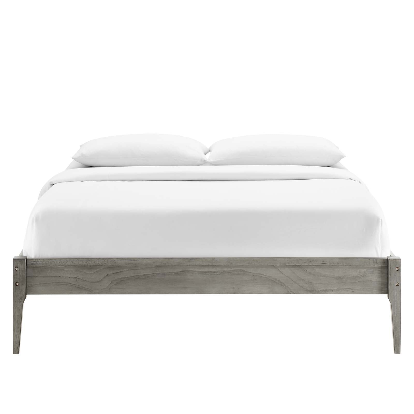 Modway Beds - June Twin Wood Platform Bed Frame Gray