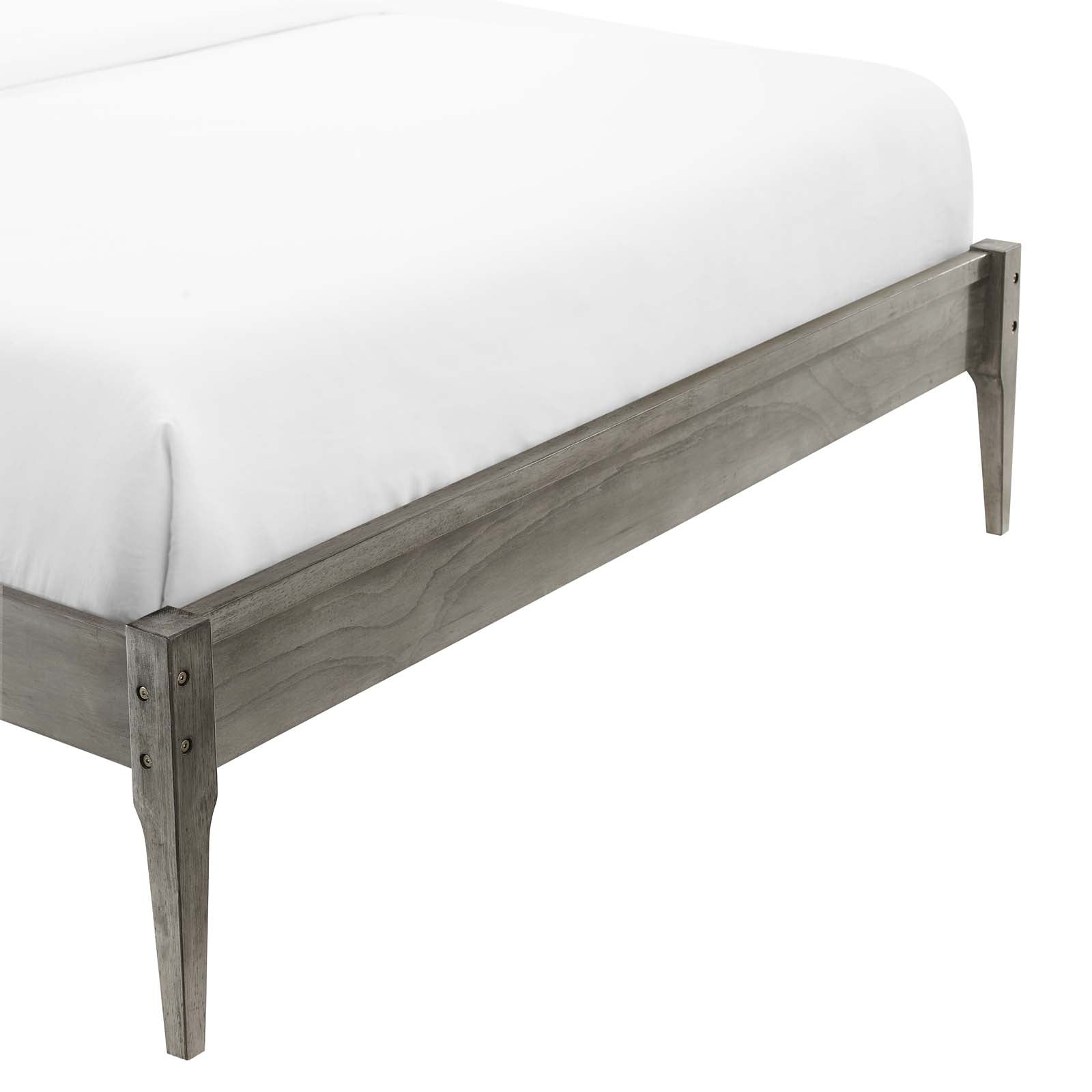 Modway Beds - June Twin Wood Platform Bed Frame Gray