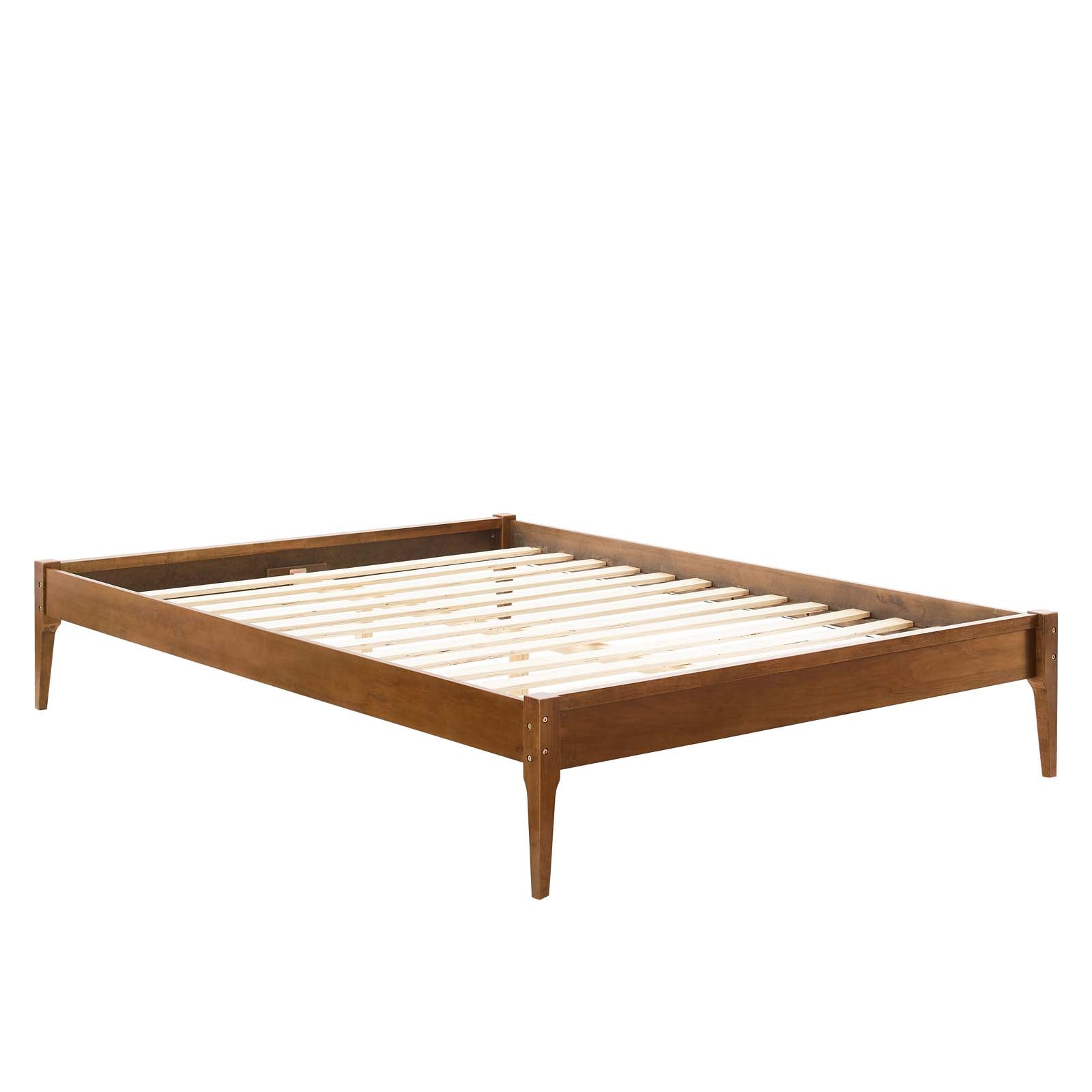 Modway Beds - June Twin Wood Platform Bed Frame Walnut