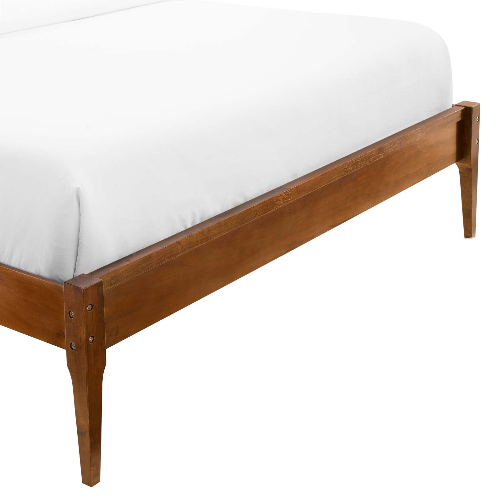 Modway Beds - June Twin Wood Platform Bed Frame Walnut