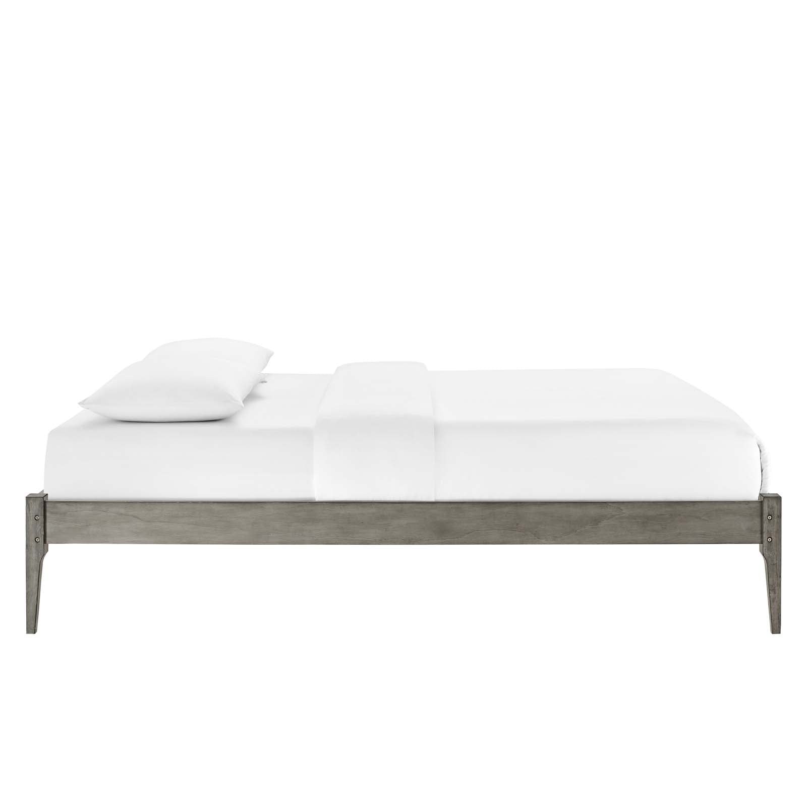 Modway Beds - June Full Wood Platform Bed Frame Gray