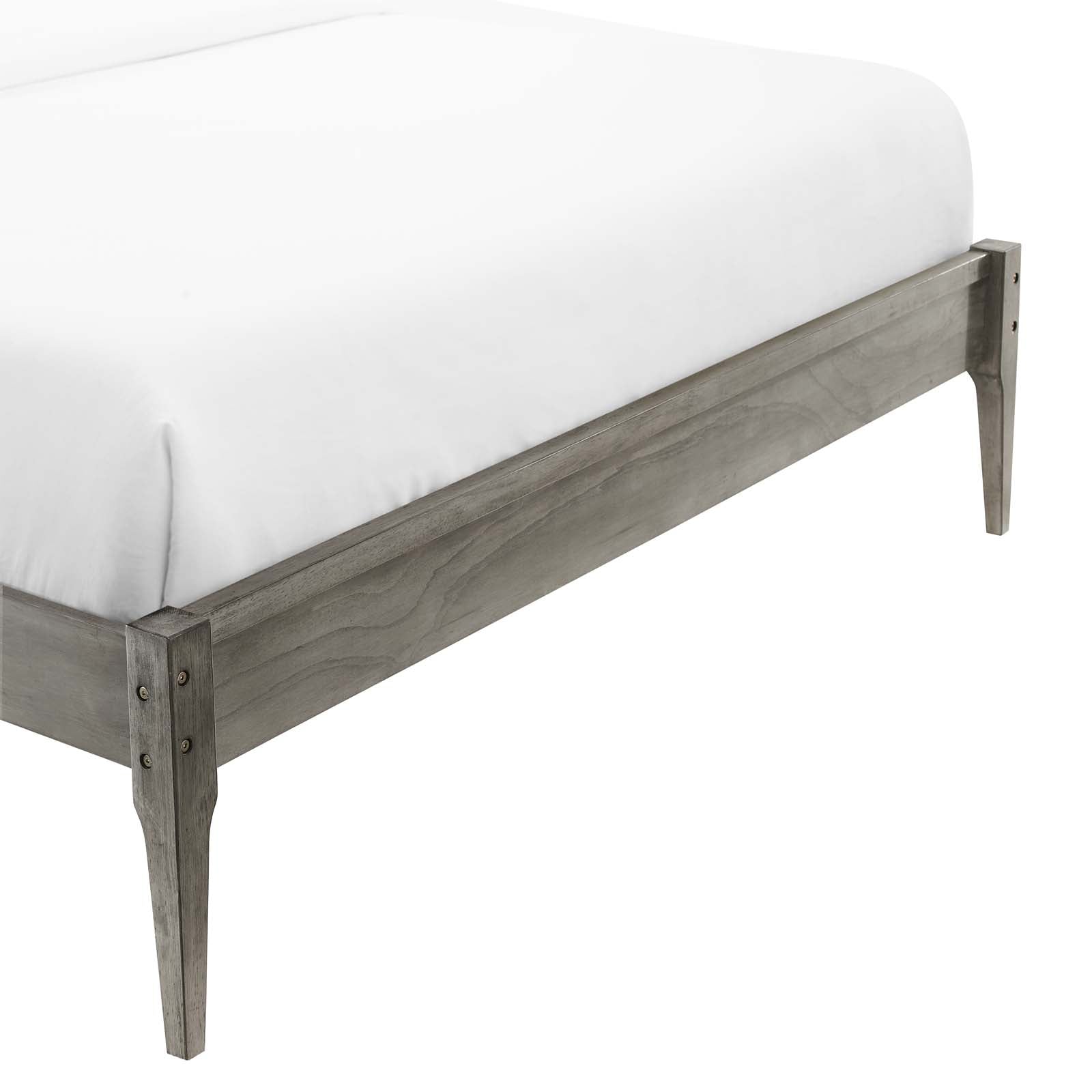 Modway Beds - June Queen Wood Platform Bed Frame Gray