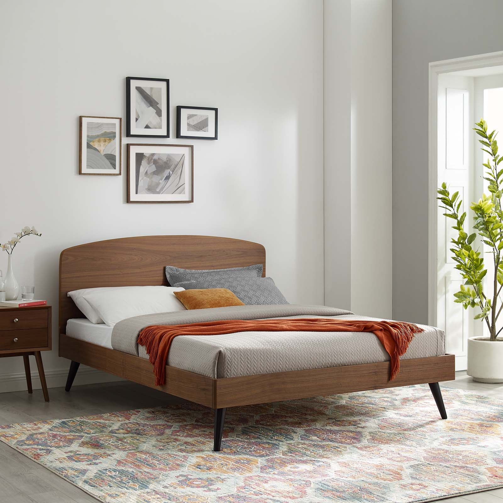 Modway Beds - Bronwen Platform Full Bed Walnut