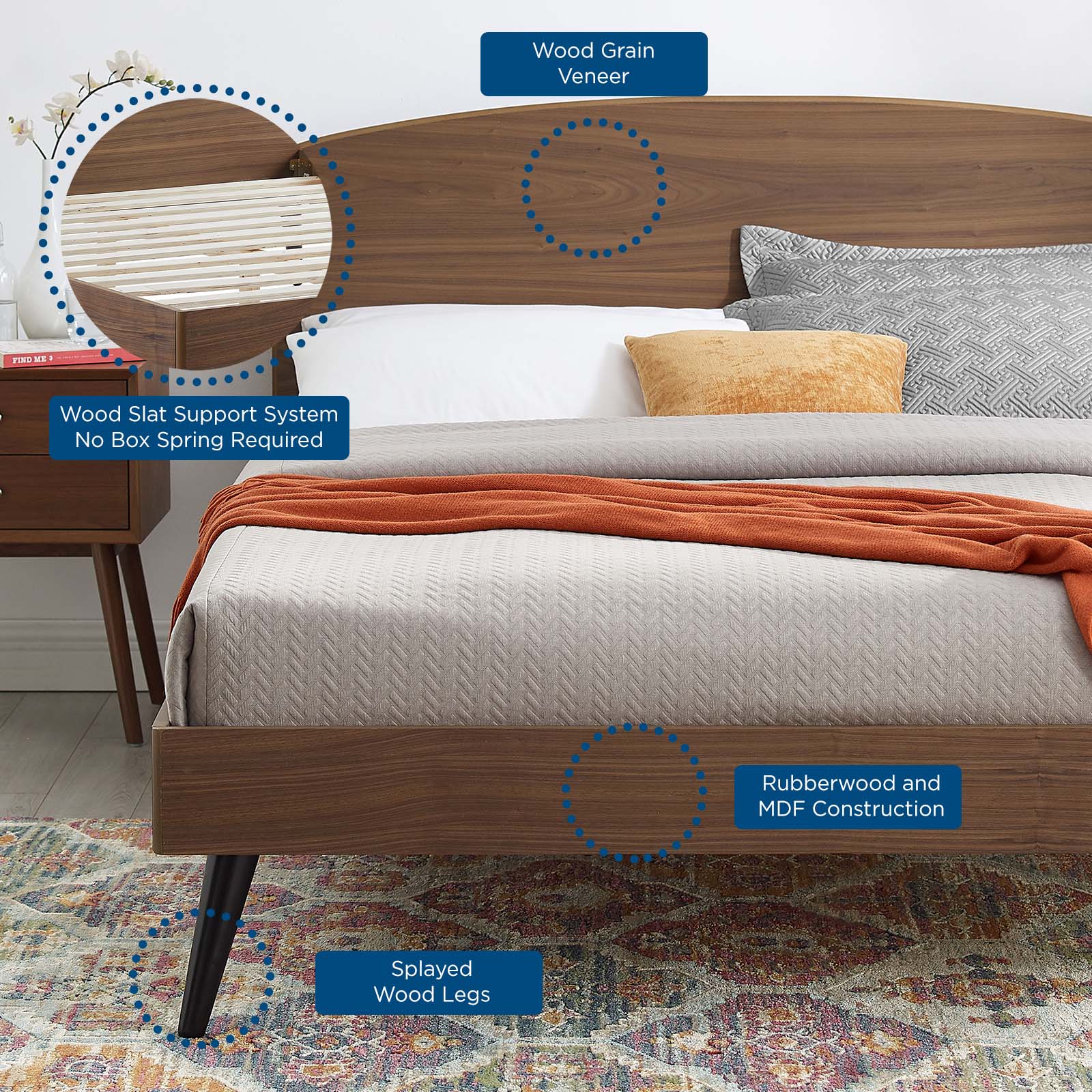 Modway Beds - Bronwen Platform Full Bed Walnut