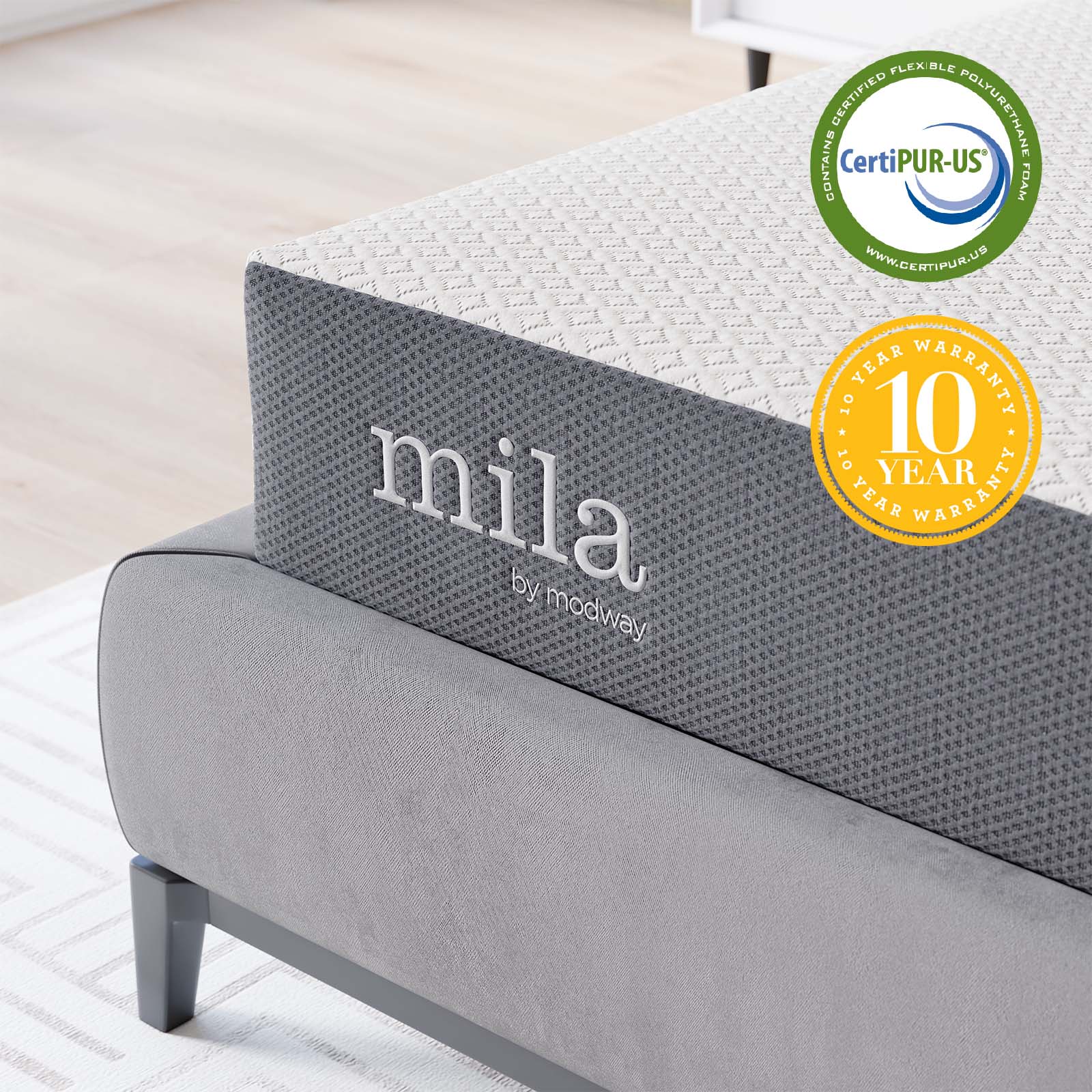 Modway Mattresses - Emma 8" Queen Mattress Gray