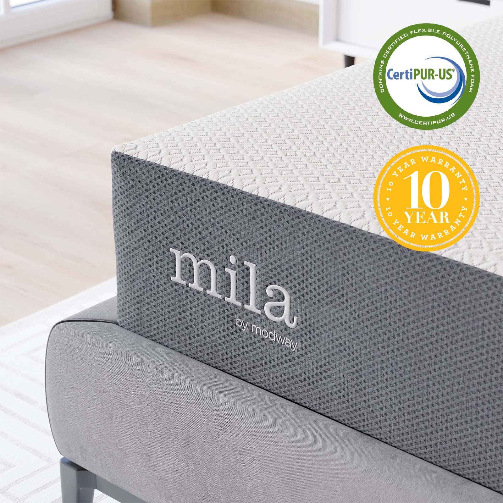Modway Mattresses - Emma 10" King Mattress Gray