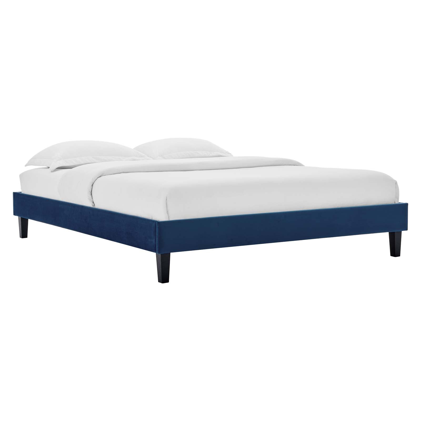 Modway Beds - Reign Full Performance Velvet Platform Bed Frame Navy