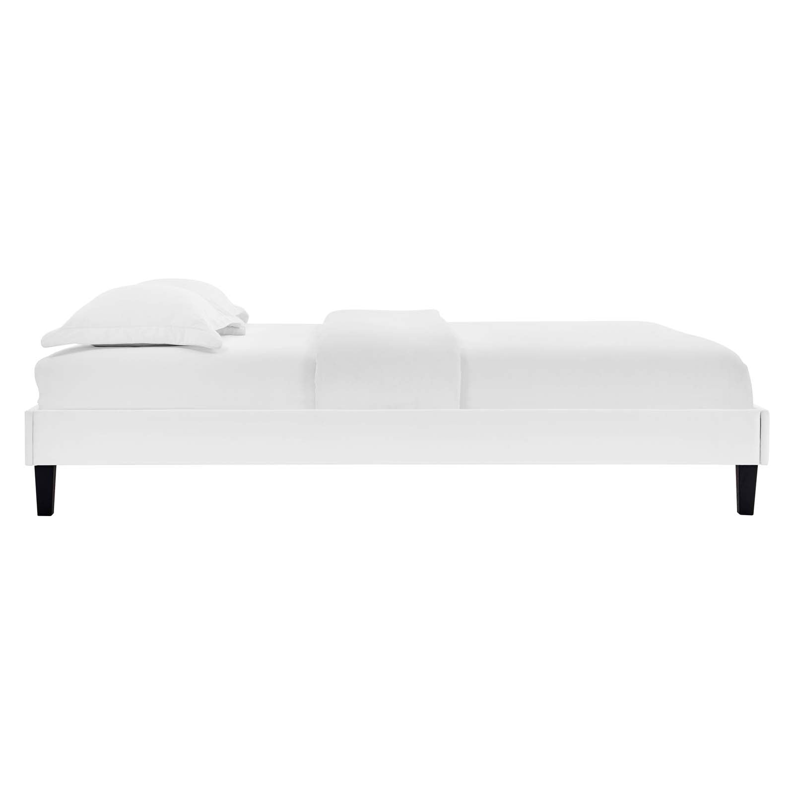 Modway Beds - Reign King Performance Velvet Platform Bed Frame White