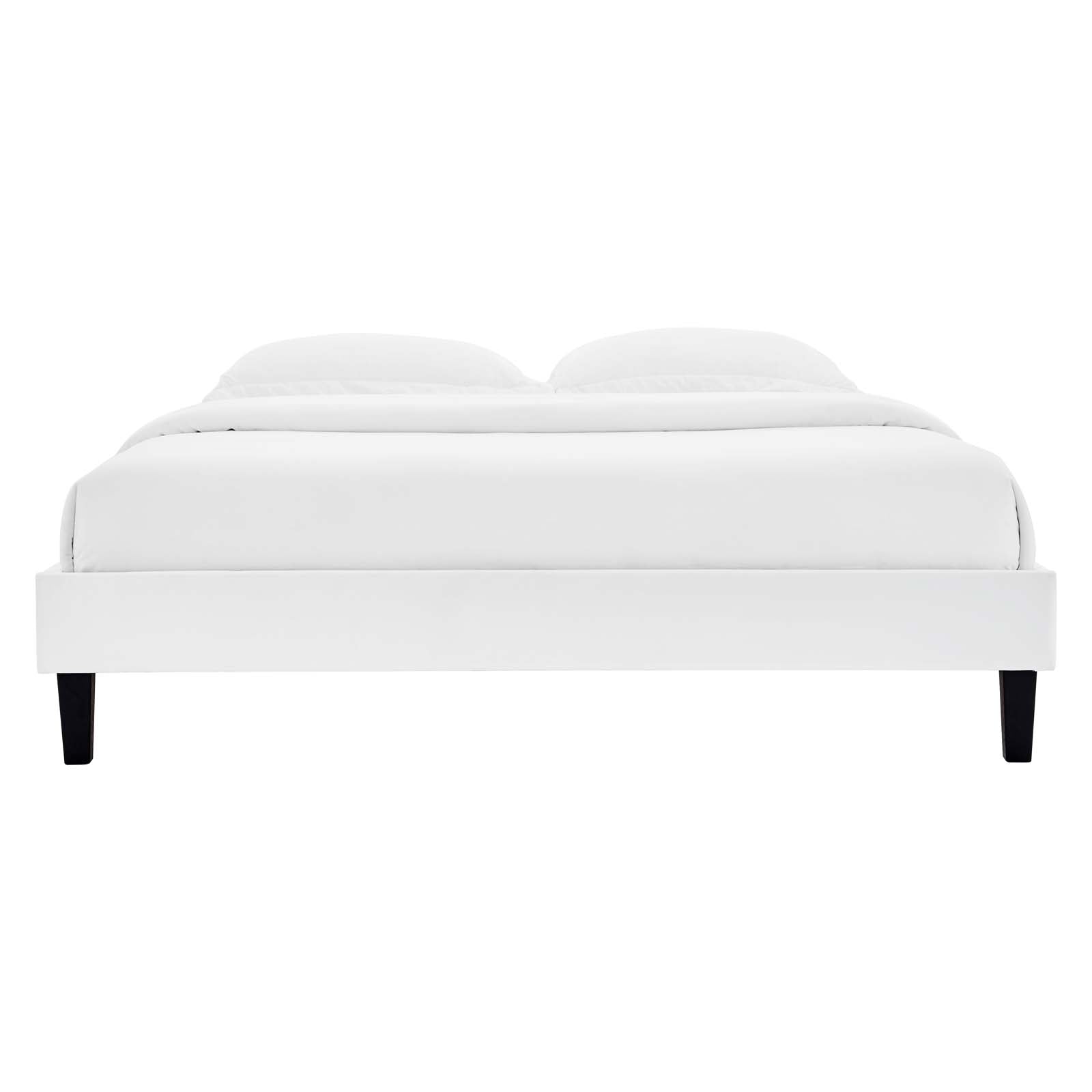 Modway Beds - Reign King Performance Velvet Platform Bed Frame White