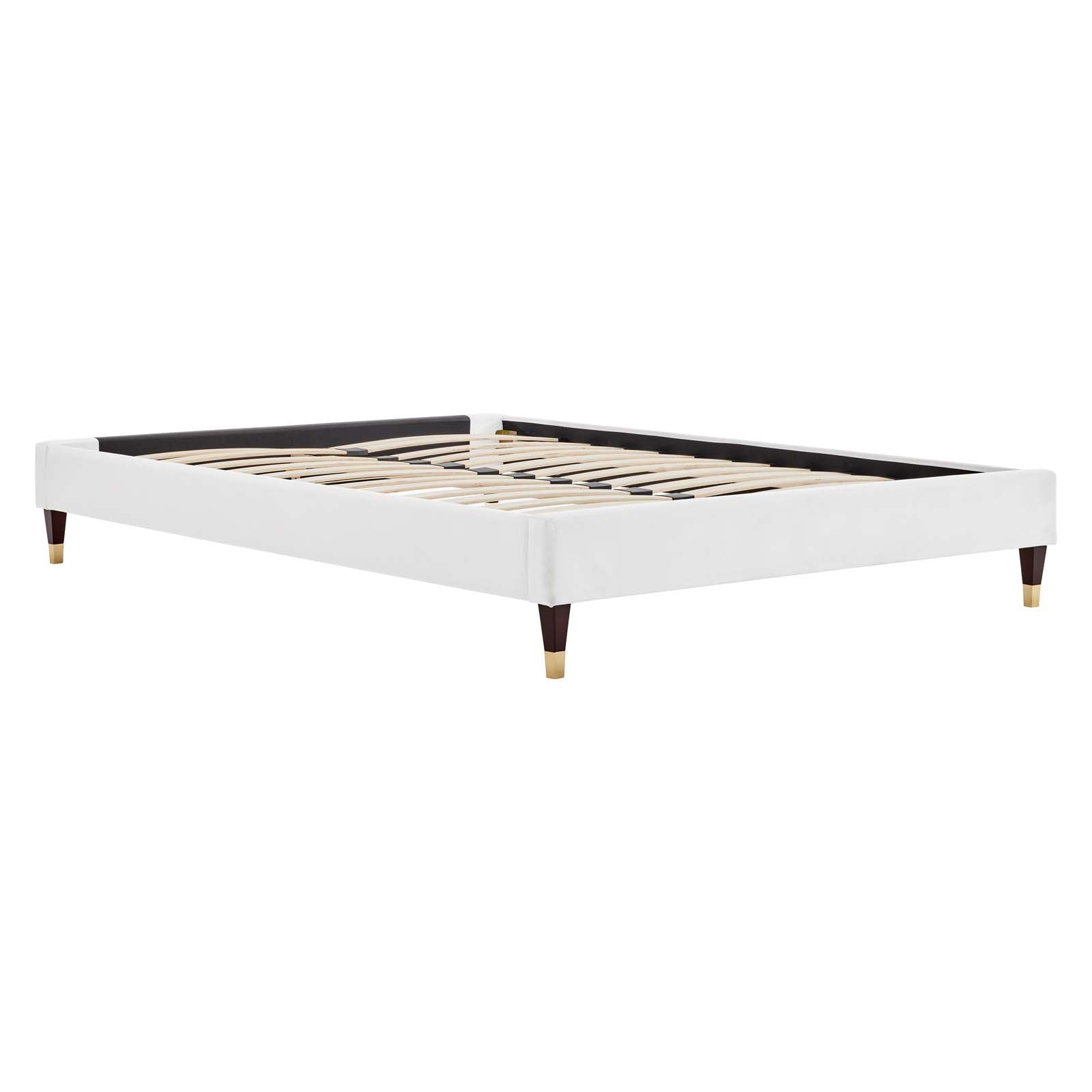Modway Beds - Harlow Twin Performance Velvet Platform Bed Frame White