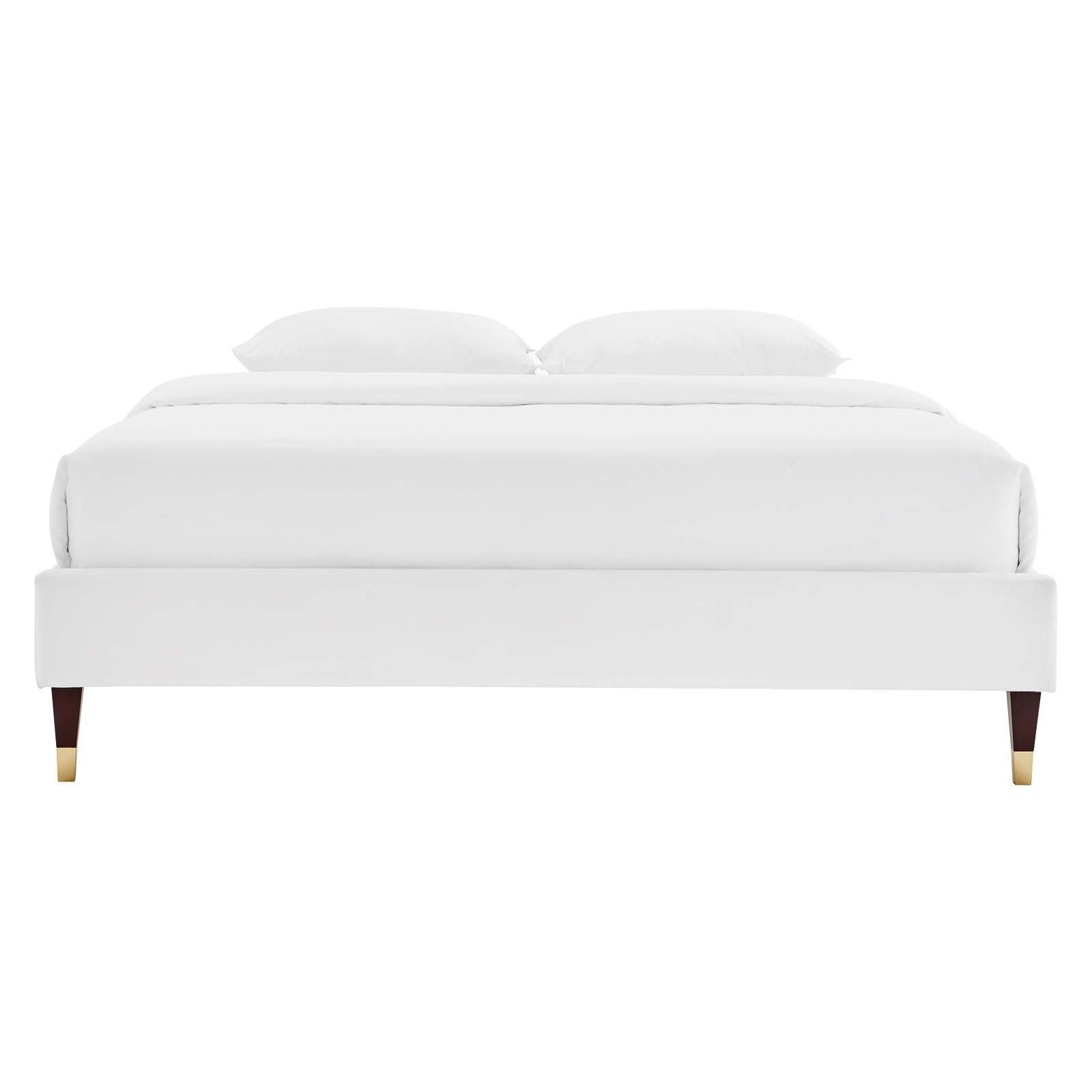 Modway Beds - Harlow Twin Performance Velvet Platform Bed Frame White