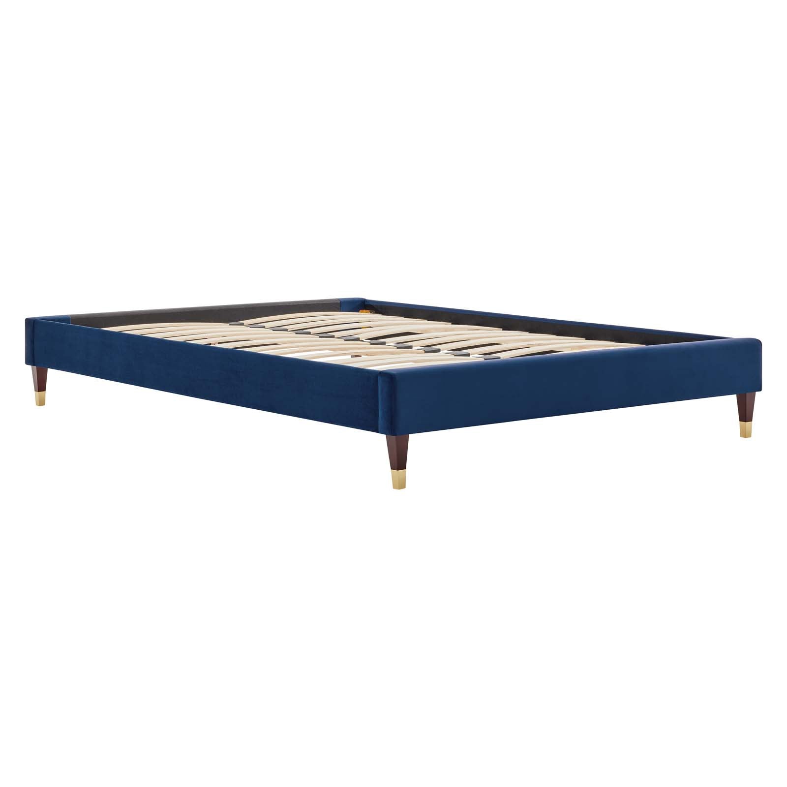 Modway Beds - Harlow Full Performance Velvet Platform Bed Frame Navy